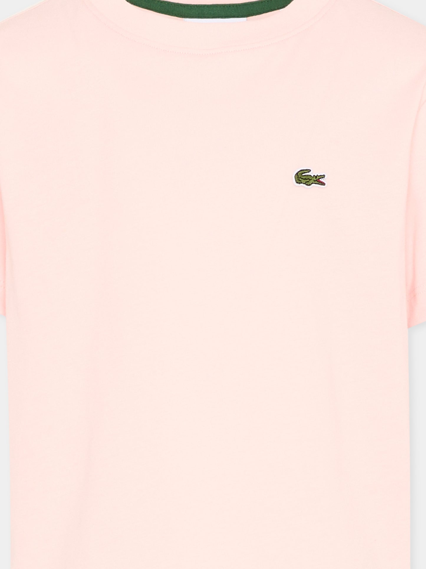 T-Shirt rosa per bambina con logo,Lacoste,7025 AL5