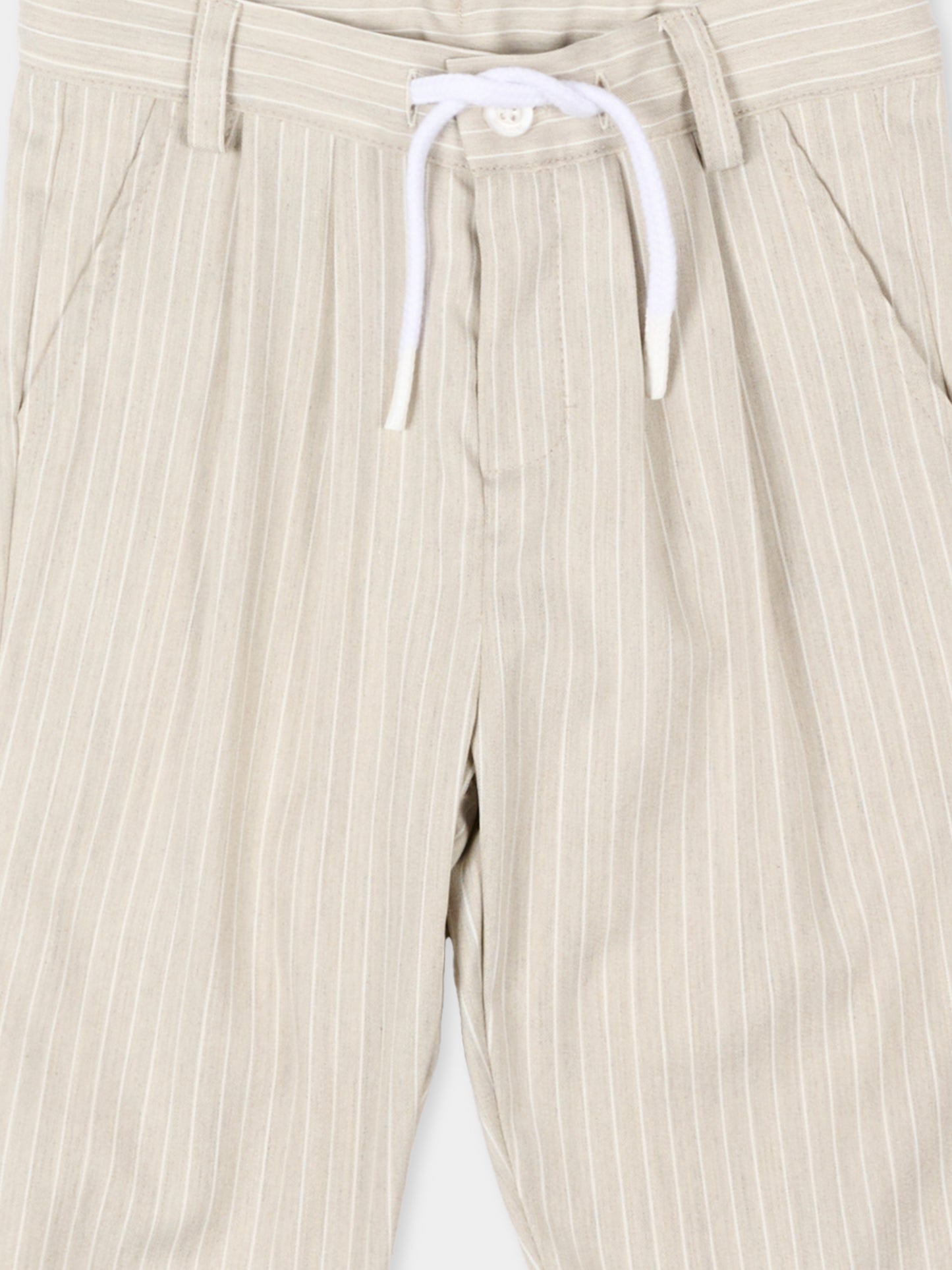 Pantaloni beige per neonato a righe,Patachou,PAP CAL4233399 D0032