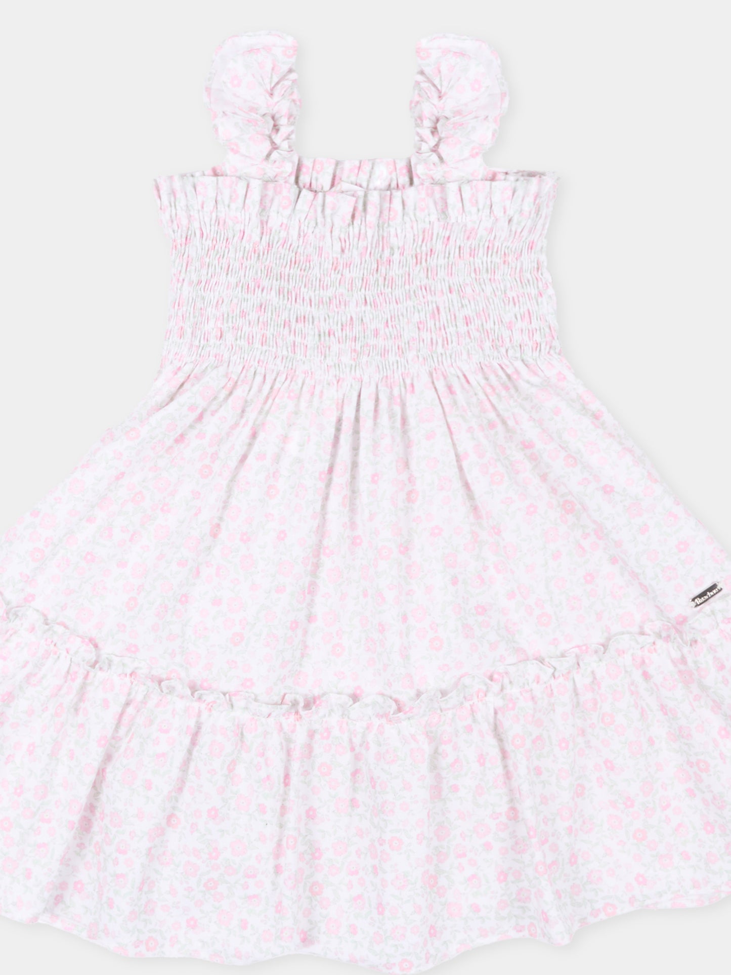 Vestito rosa per neonata con stampa floreale,Patachou,PAP VET4233621 Z0155