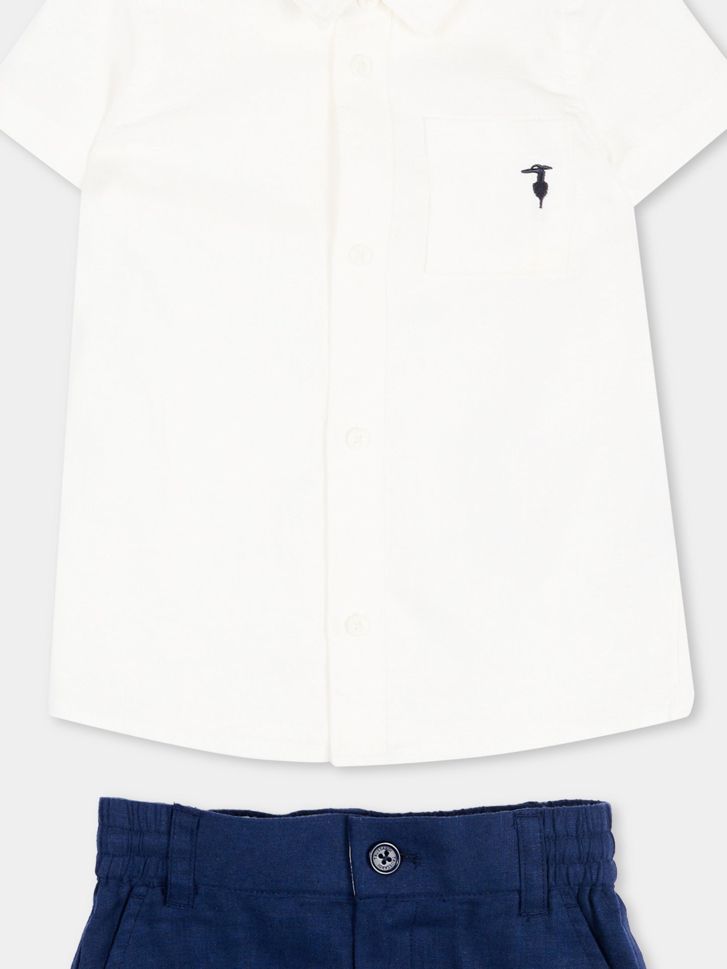 Completo elegante bianco per neonato,Trussardi Junior,TIP26158CL WHITE