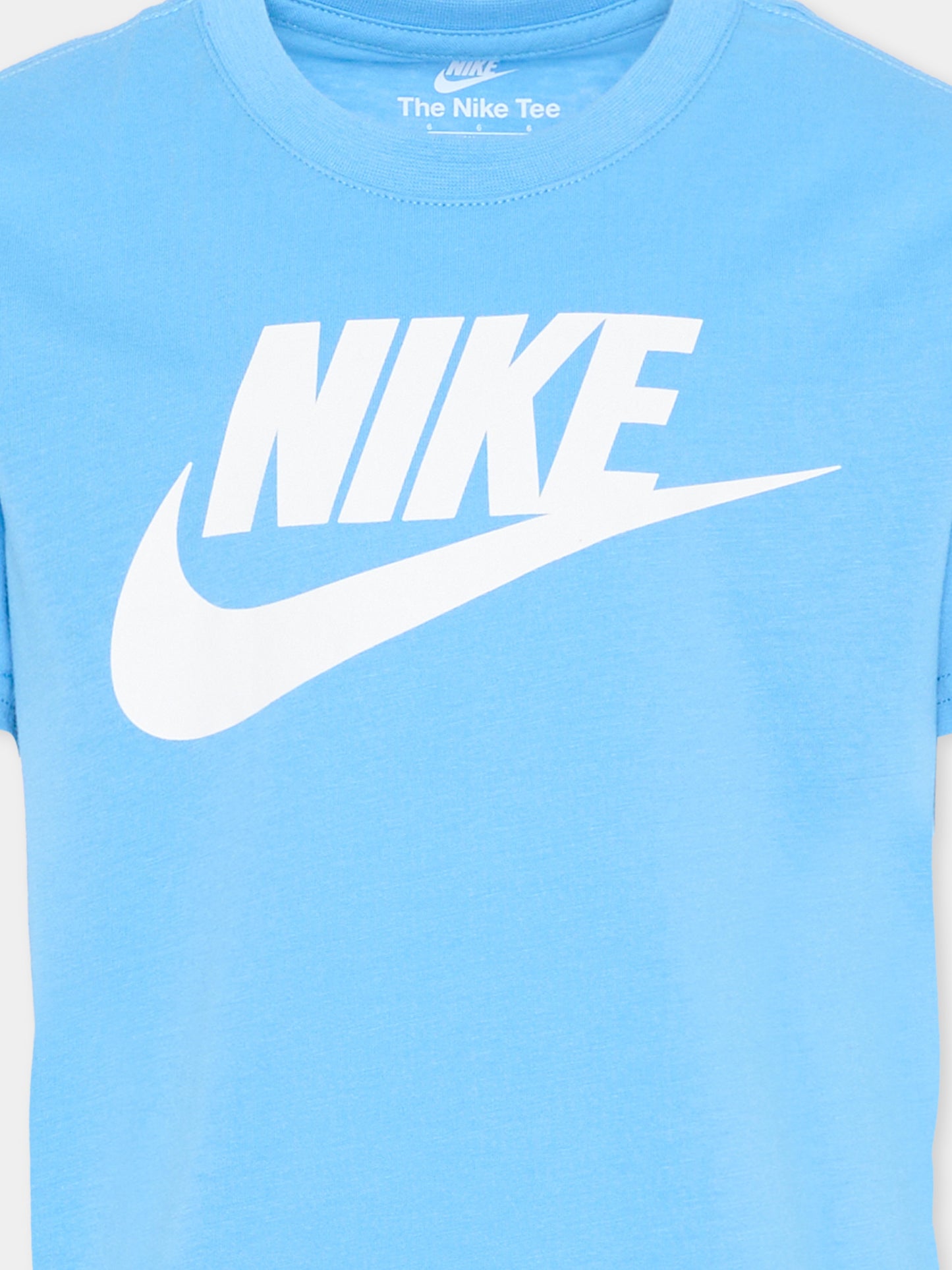 T-Shirt azzurra per bambino con logo,Nike,86J575 B9F