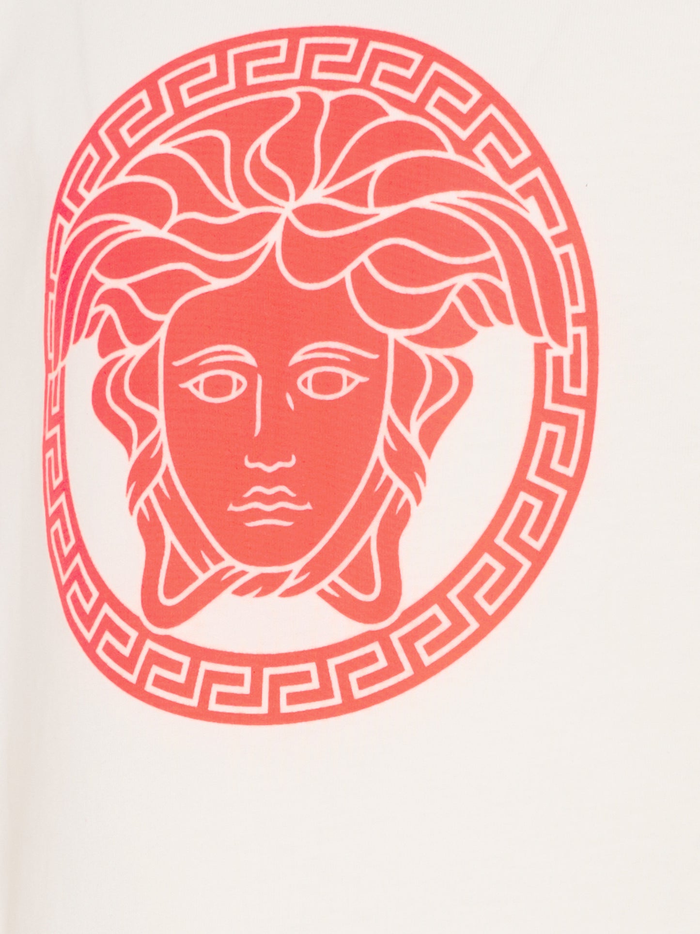 T-shirt avorio per bambini con Medusa arancione fluo,Versace,1018570 1A16957 2W830