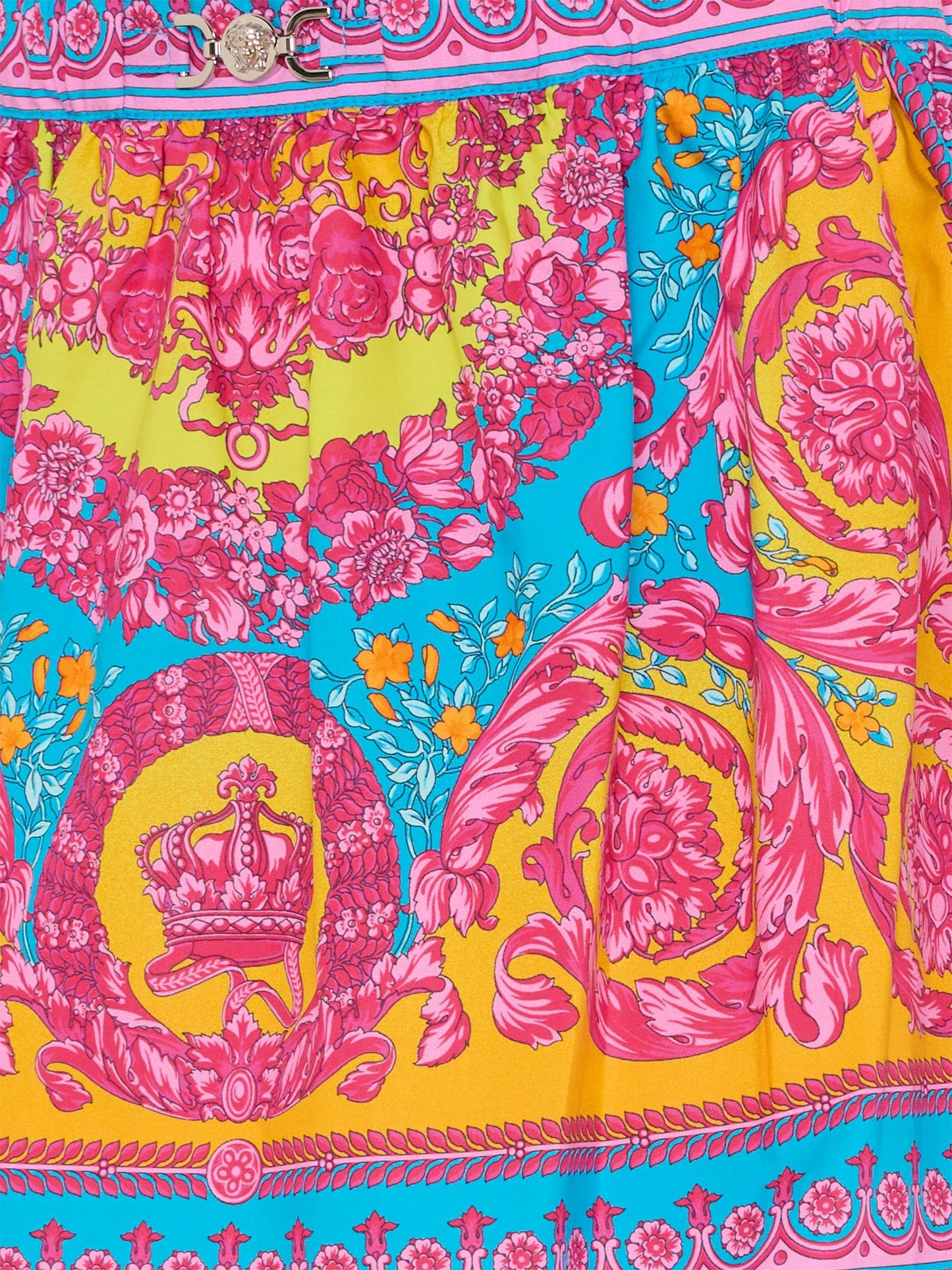 Gonna multicolor per bambina con motivo Barocco,Versace,1023078 1A17053 5PF70