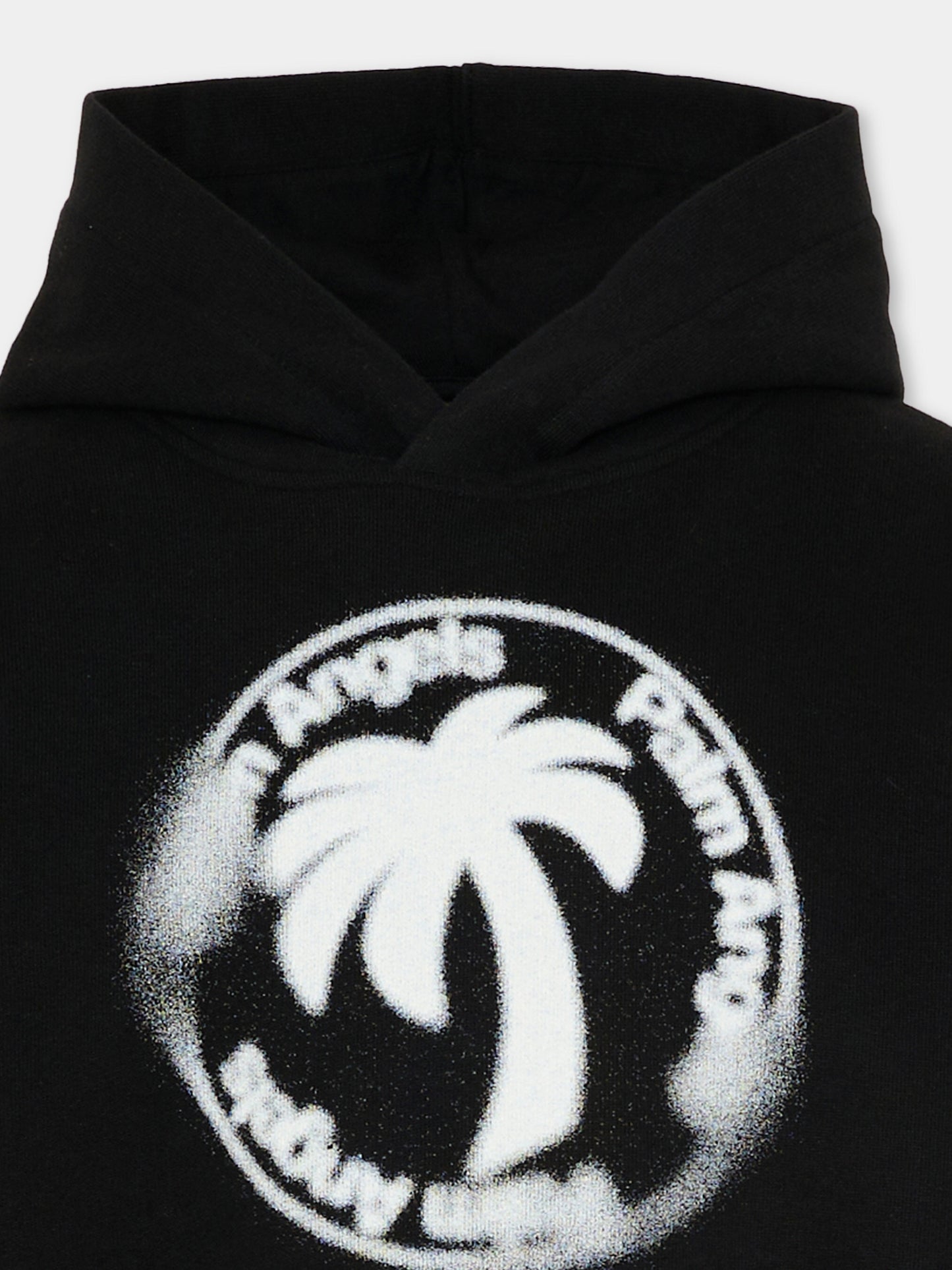 Felpa nera Palm Angels per bambino logo spray,Palm Angels,PBBB012S26FLE002 110