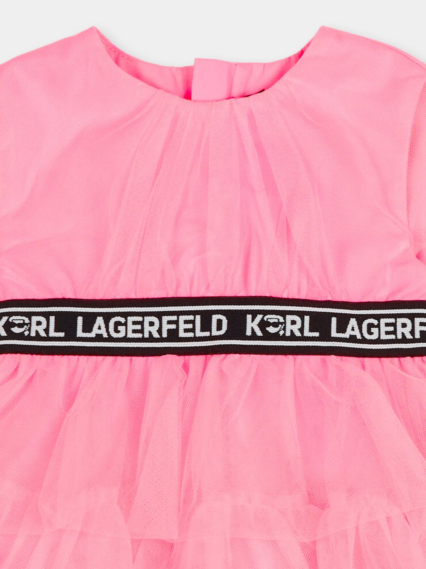 Vestito rosa per neonata con logo,Karl Lagerfeld Kids,Z31059 462