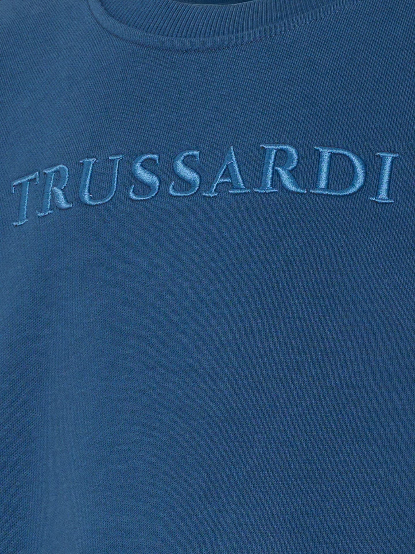 Felpa blu per bambina con logo,Trussardi Junior,TGA25021FE SARGASSO SEA