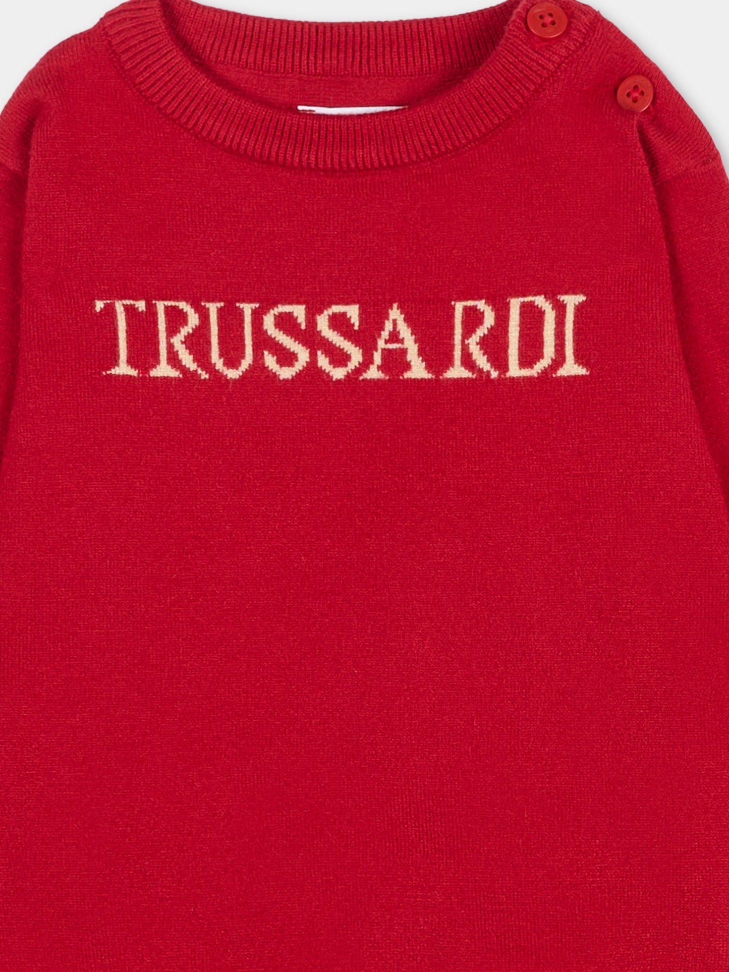 Maglione rosso per neonato con logo,Trussardi Junior,TIA25020MA EMBOLDENED