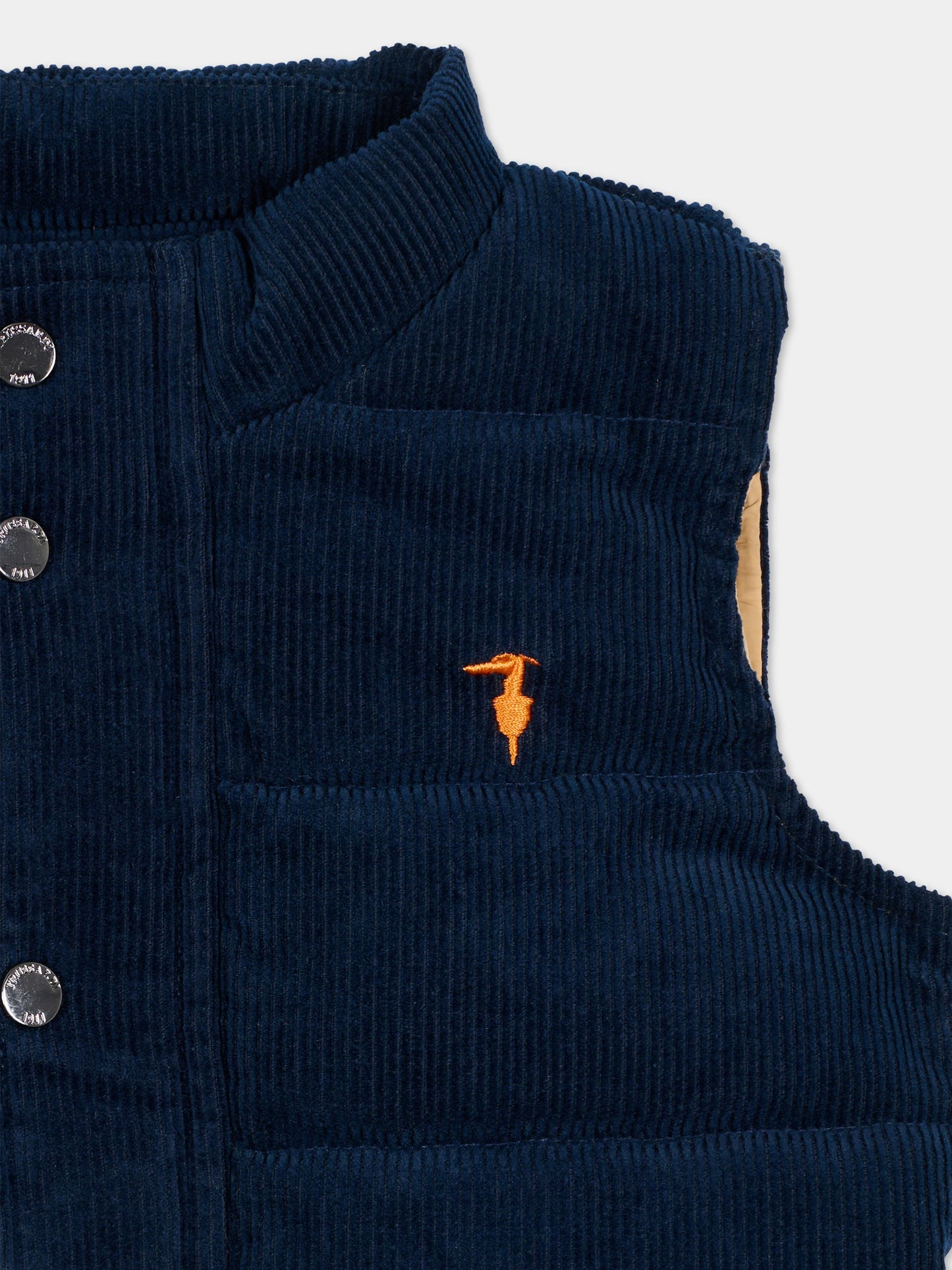 Gilet blu per neonato con logo,Trussardi Junior,TIA25101PI PEACOAT