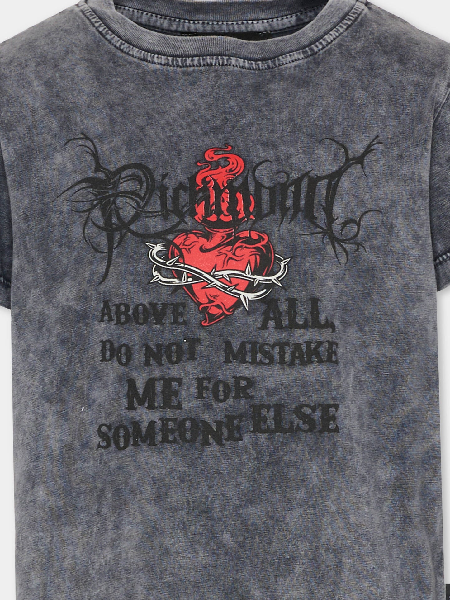 T-Shirt nera per bambino logo,Richmond,RBP26175TS BLACK