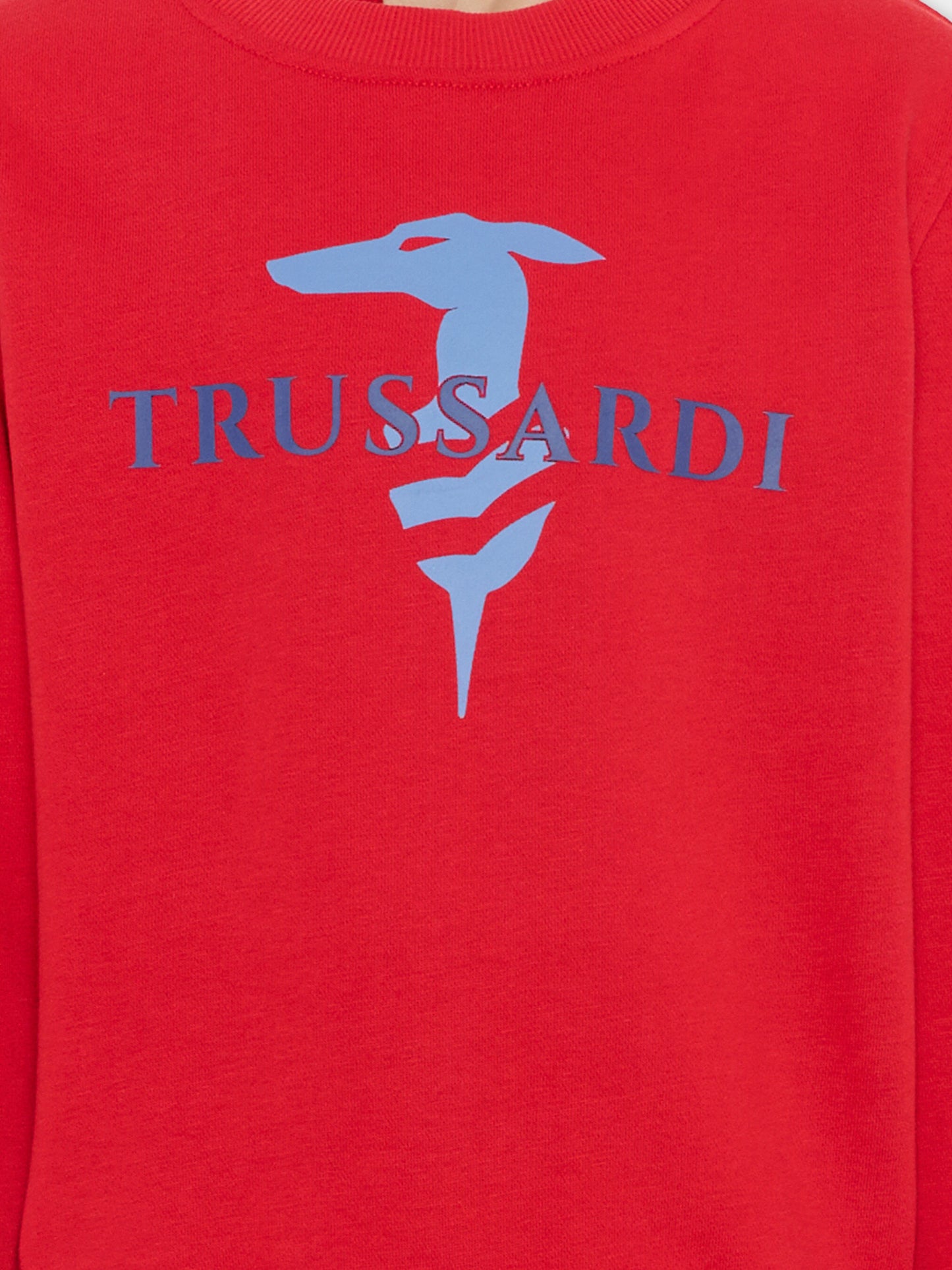 Felpa rossa per bambino con levriero,Trussardi Junior,TBP26036FE RED LYCHEE