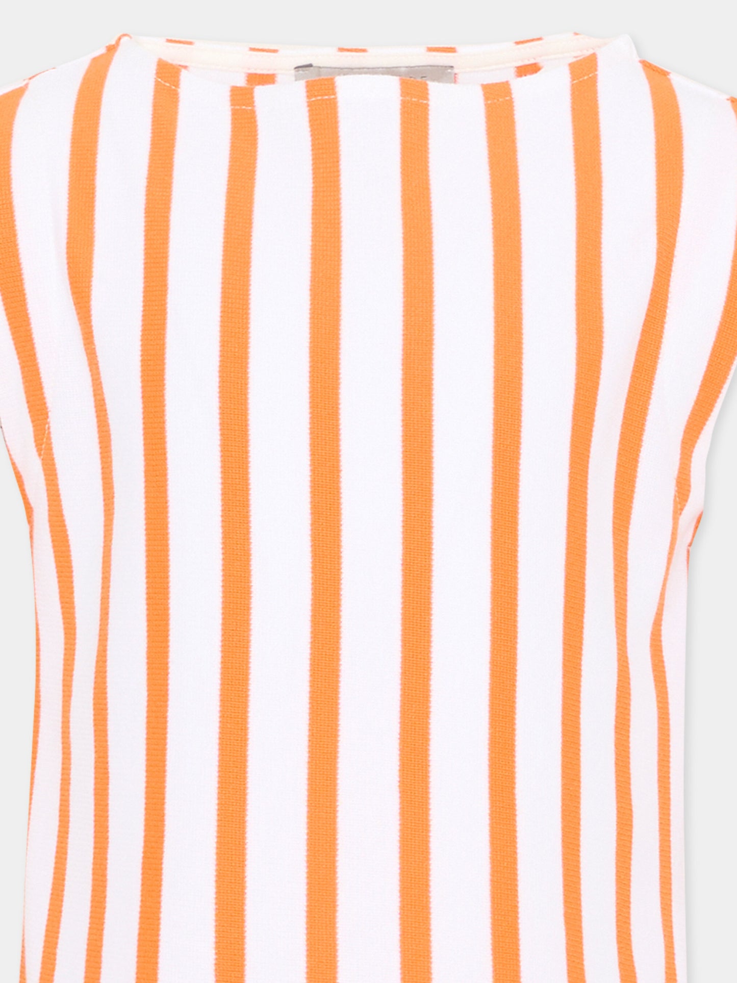 Top bianco a righe per bambina,Vélocipède,VLC-SS26-TS004 WHITE AND TANGERINE