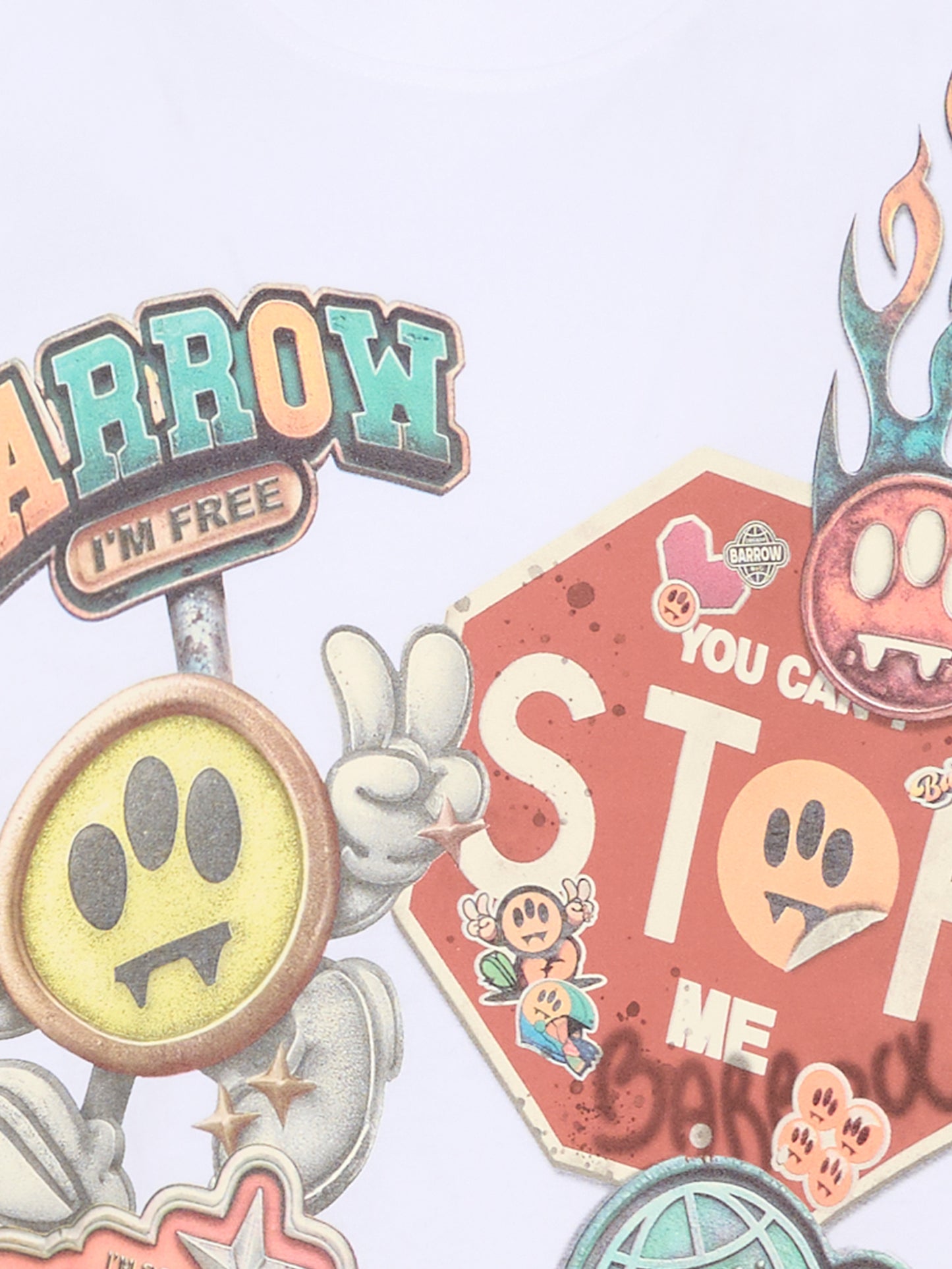 T-shirt bianca per bambino con logo,Barrow,F5BKJUTH227 002