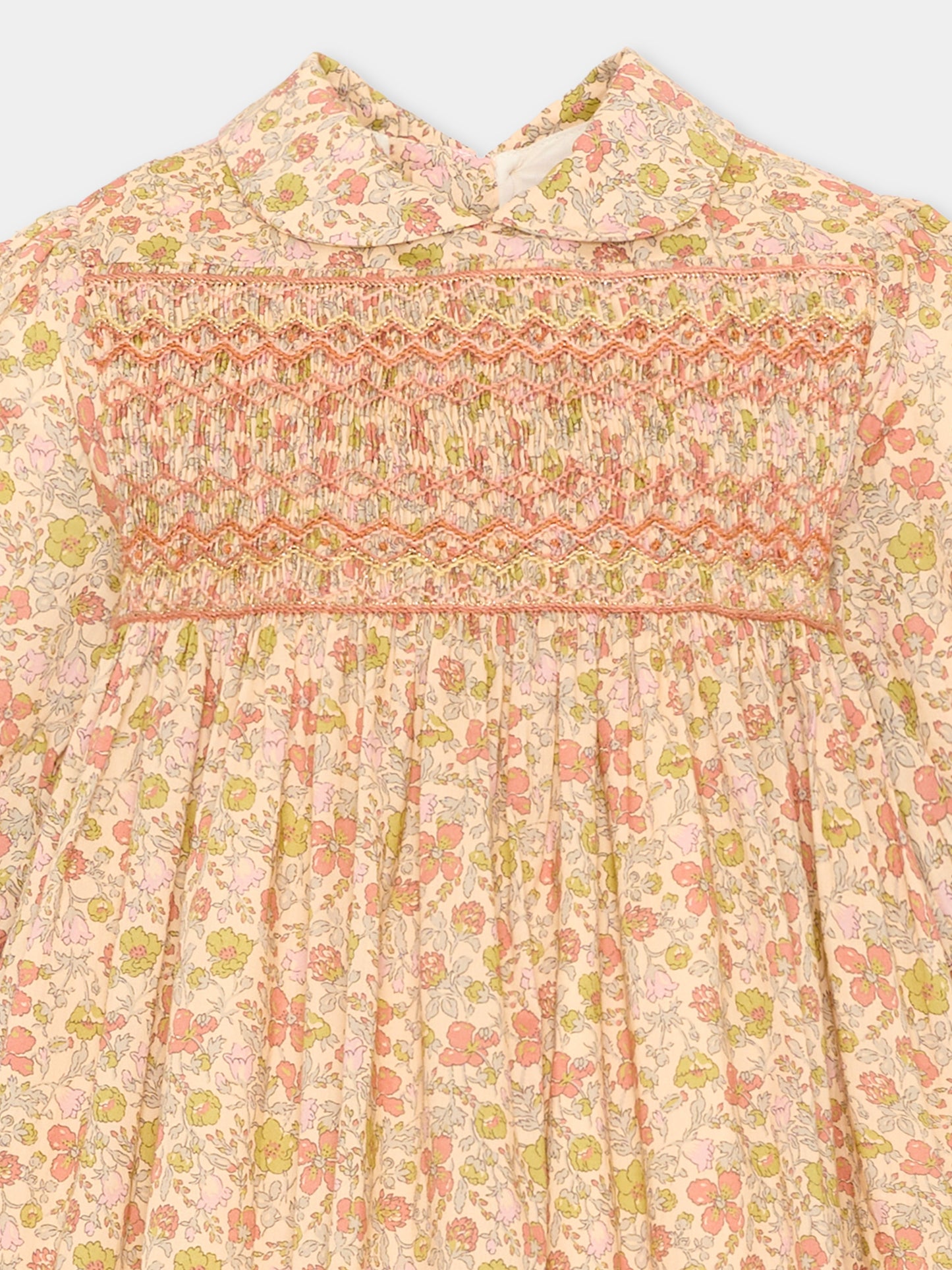 Abito a maniche corte multicolor per bambina floreale,Bonpoint,W06GDRW00001 523B