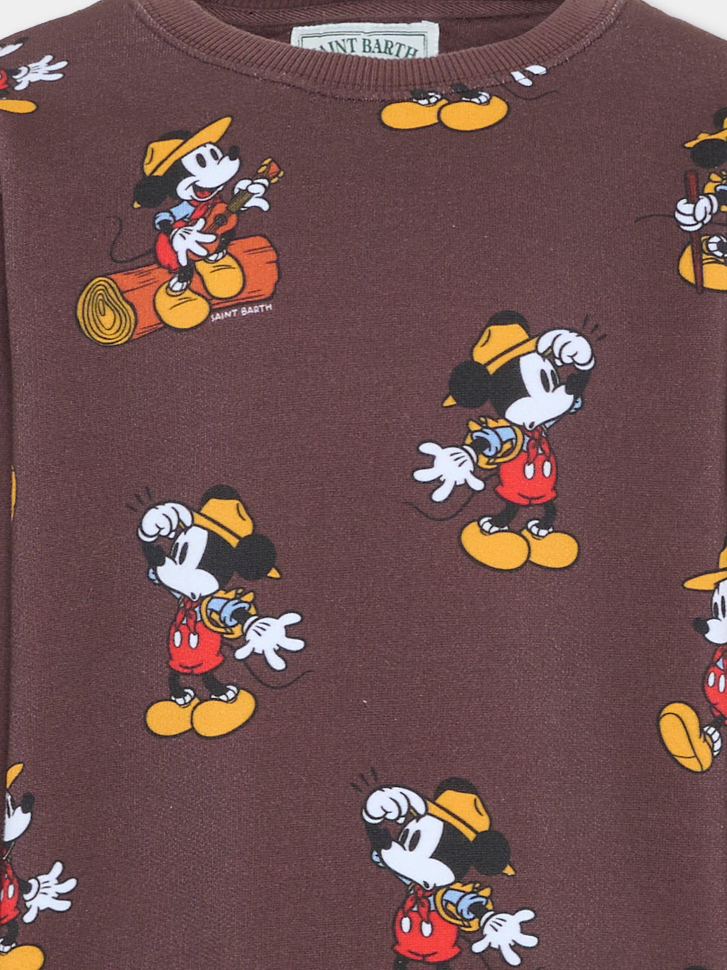 Felpa marrone per bambino con Topolino,Mc2 Saint Barth,HUT0003 00083G