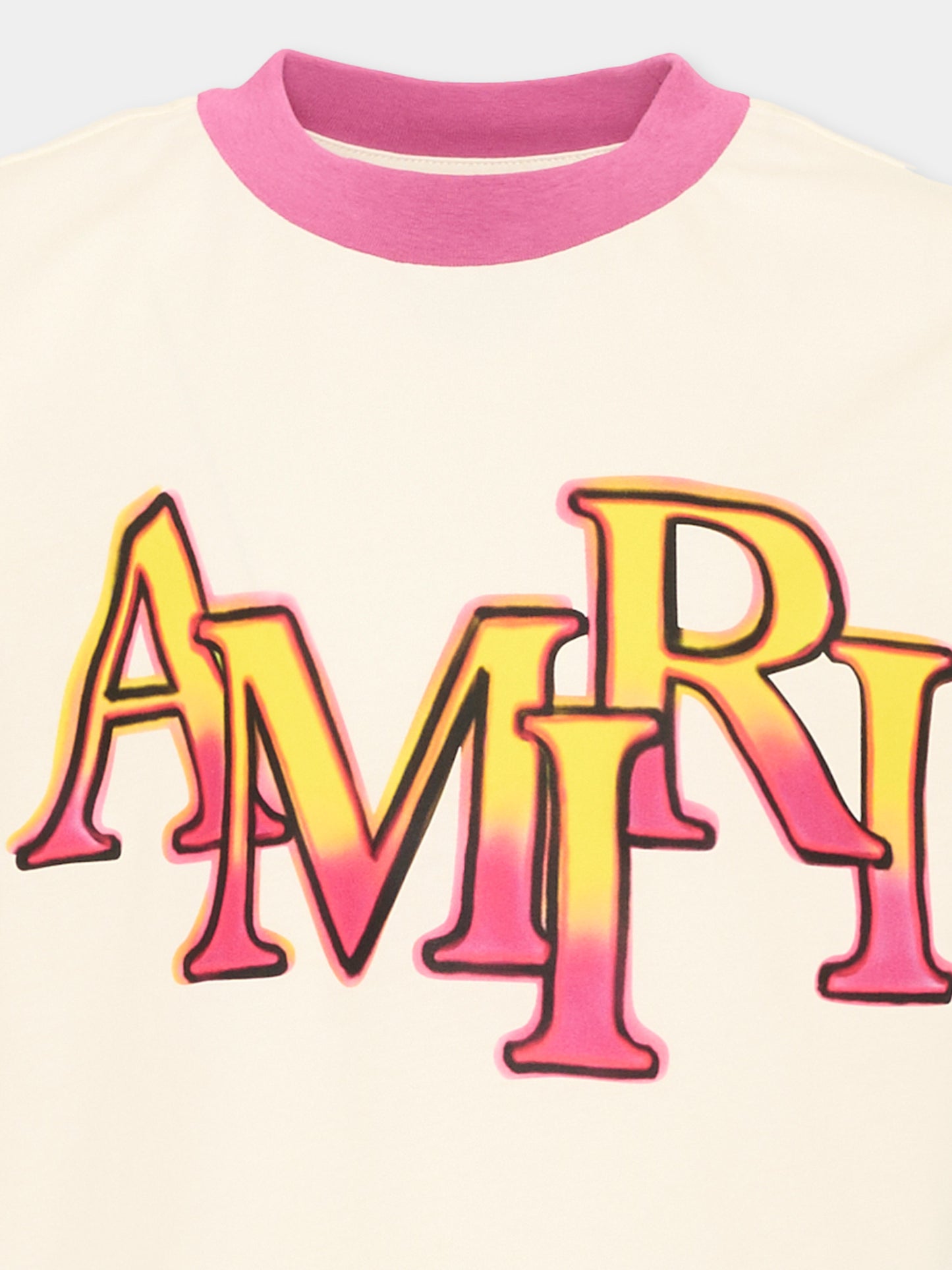 T-Shirt avorio per bambini con logo,Amiri,ACTOJR1029 127 IVORY