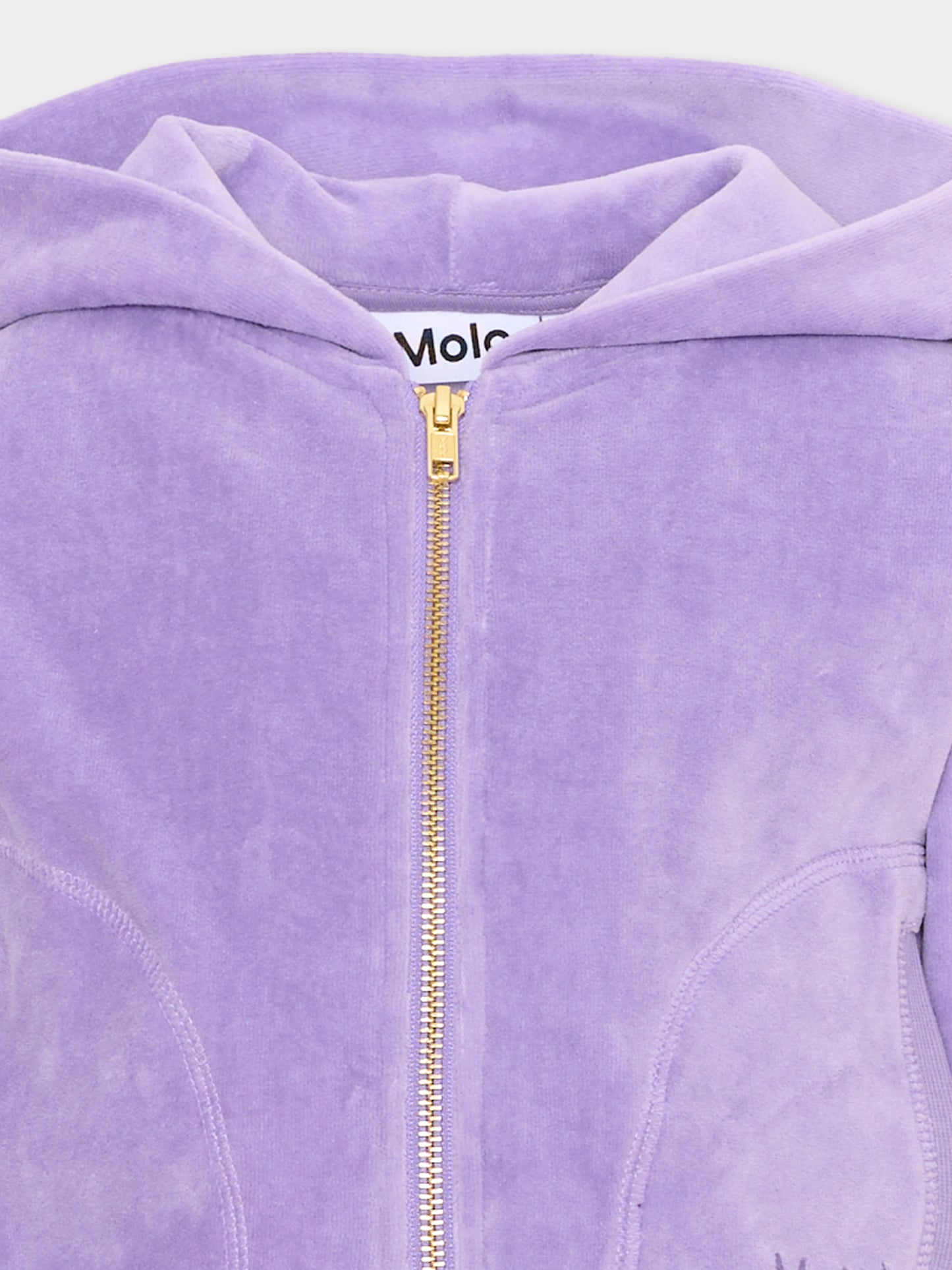 Felpa lilla Milla per bambina con logo,Molo,2W26J304 5717
