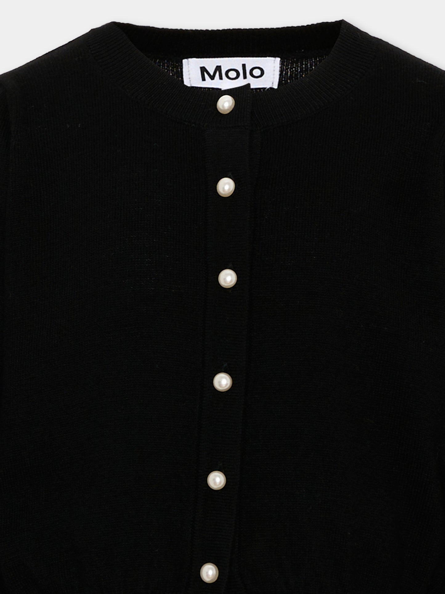 Cardigan nero Guinevere per bambina con perle,Molo,2W26K313 0099