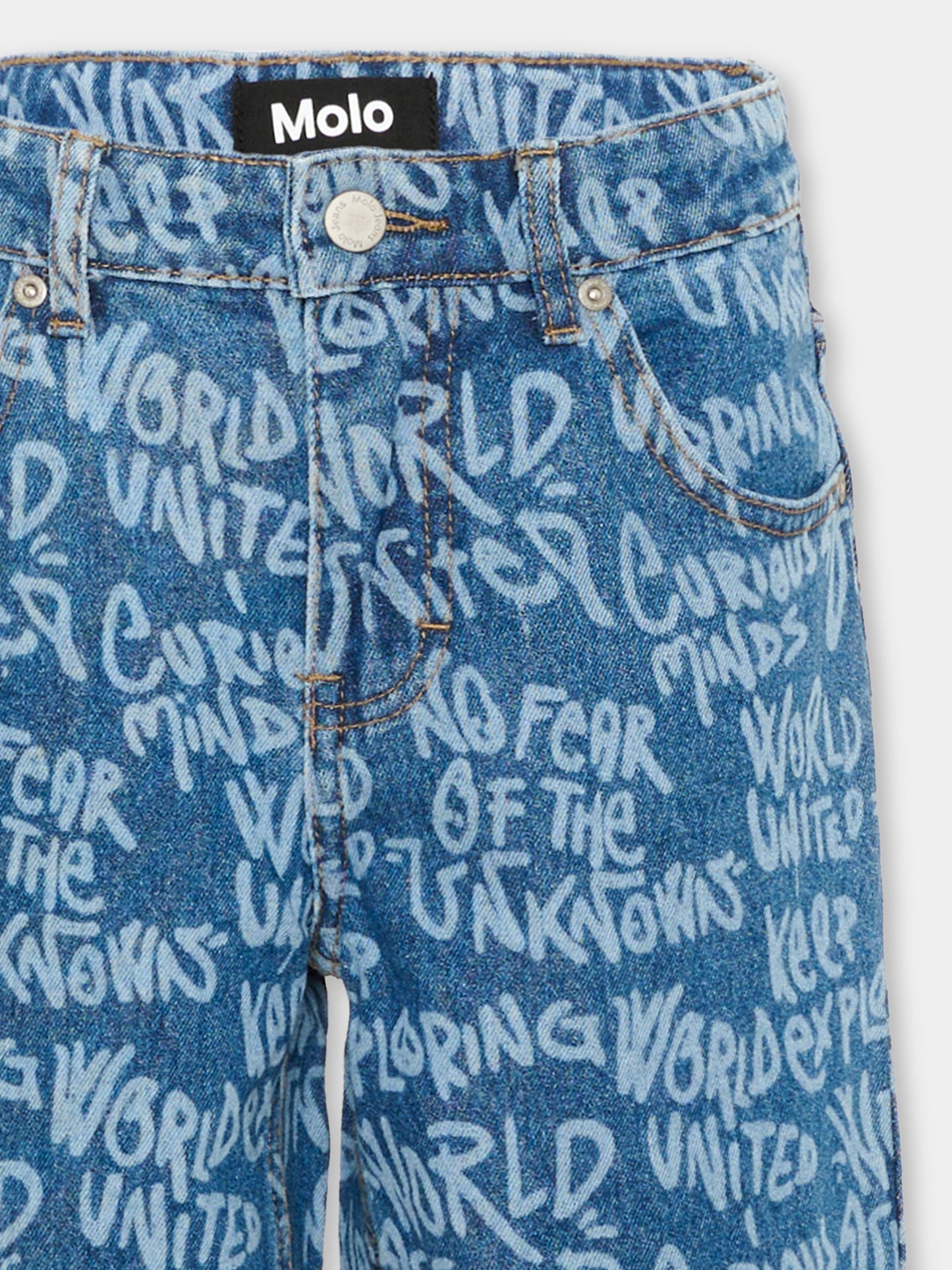Jeans denim Aiden per bambino con patch logo,Molo,6W26I104 5915