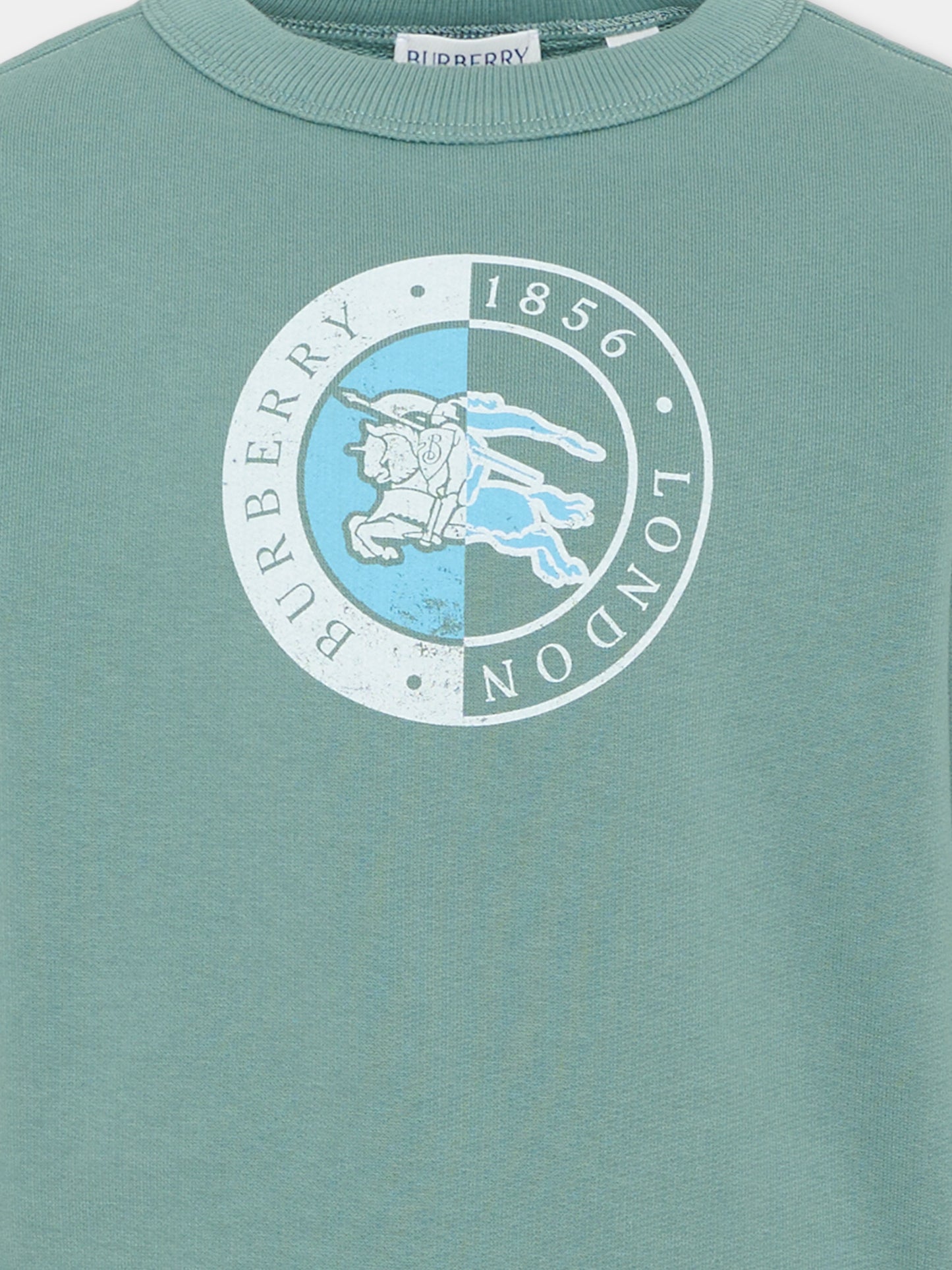 Sweat vert pour garçon avec logo