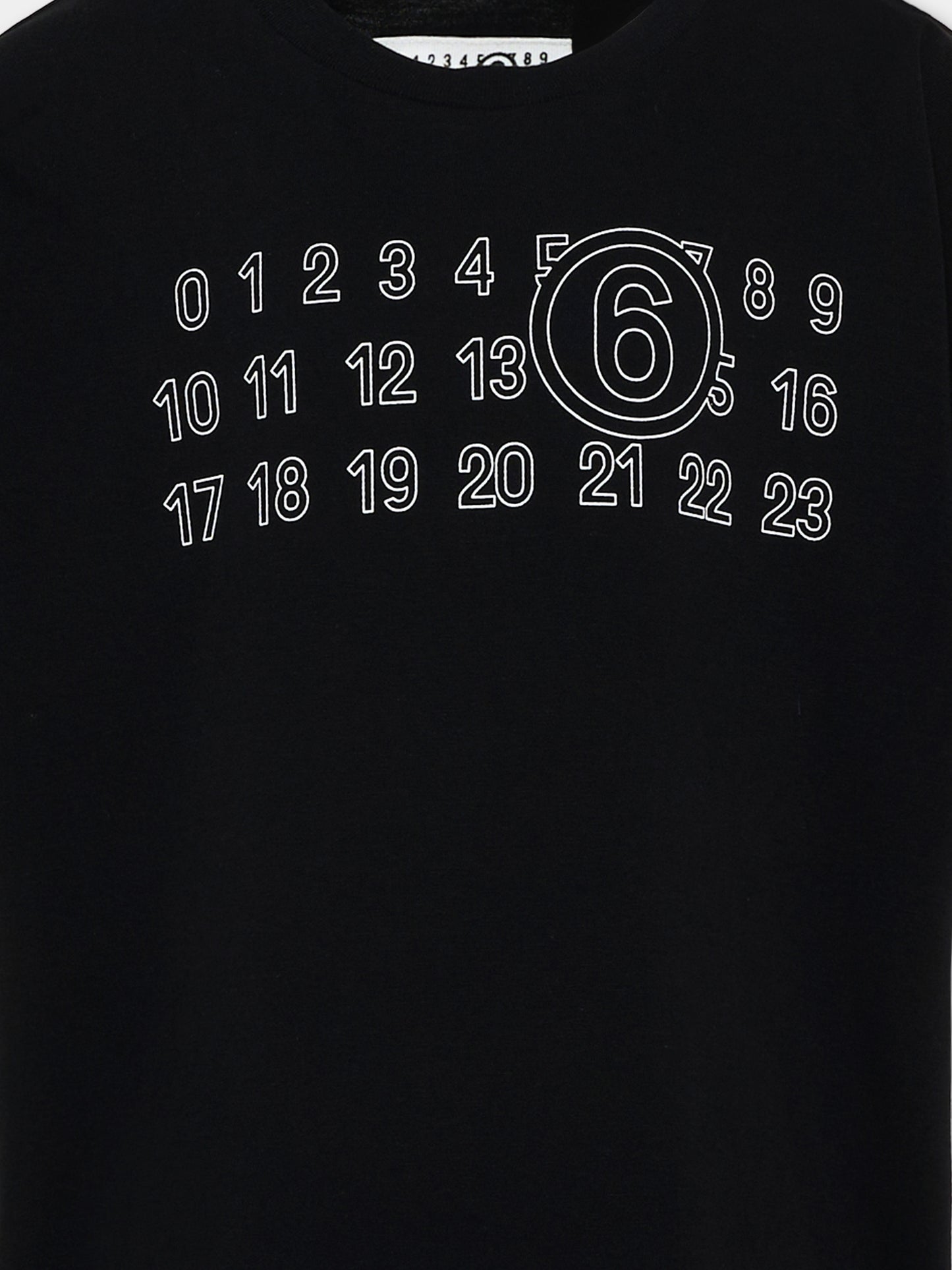 T-Shirt nera per bambini con logo,Mm6 Maison Margiela,M61117 MM02Y M6900