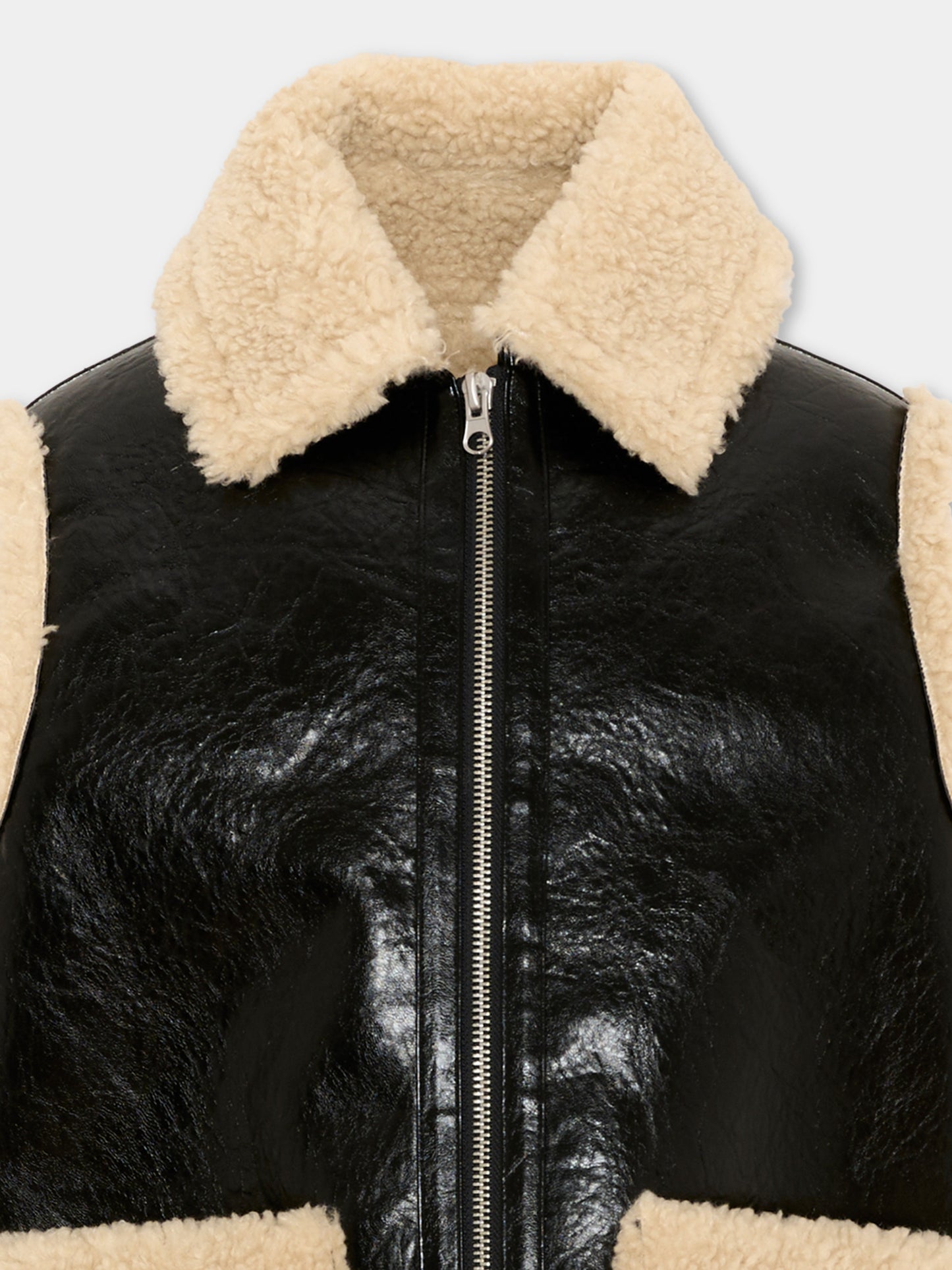 Gilet nero per bambini con zip,Mm6 Maison Margiela,M61127 MM08J M6900