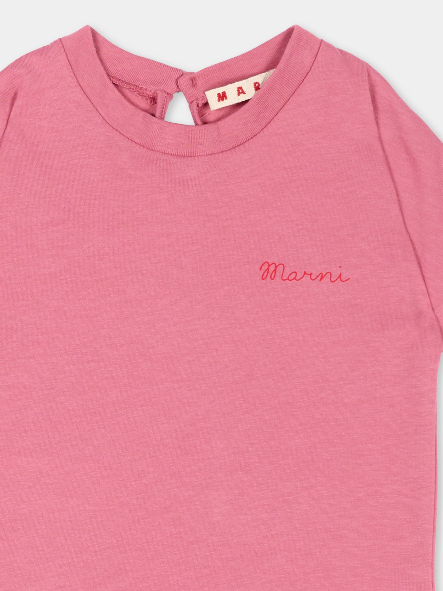T-shirt rosa per neonata con logo,Marni Kids,M01898 M00YP 0M352