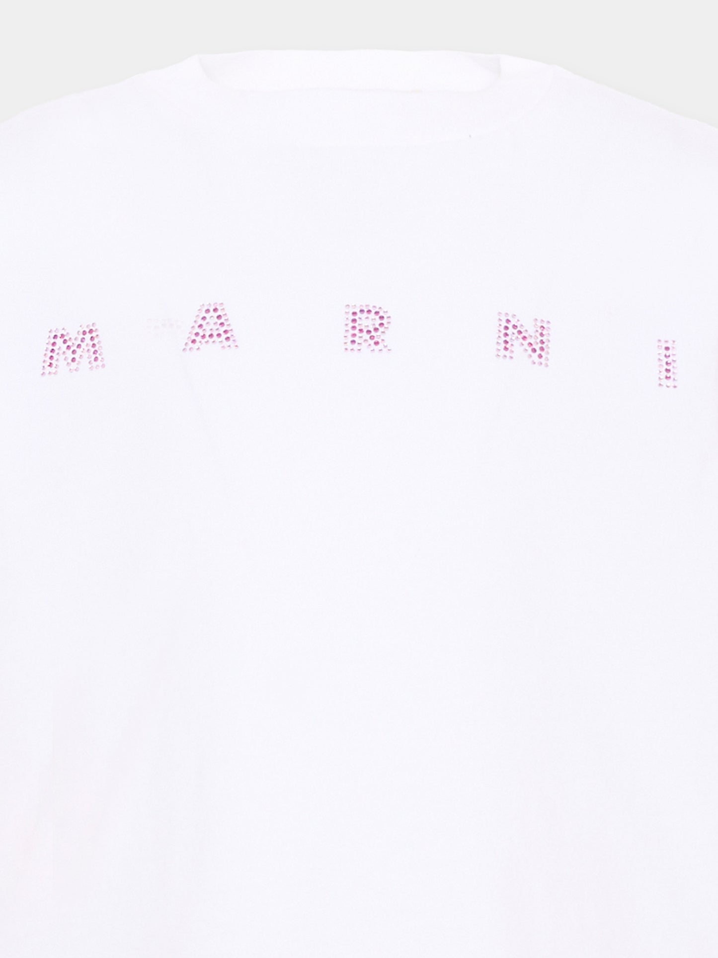 T-Shirt bianca per bambina con logo,Marni Kids,M01968 M00SG 0M100