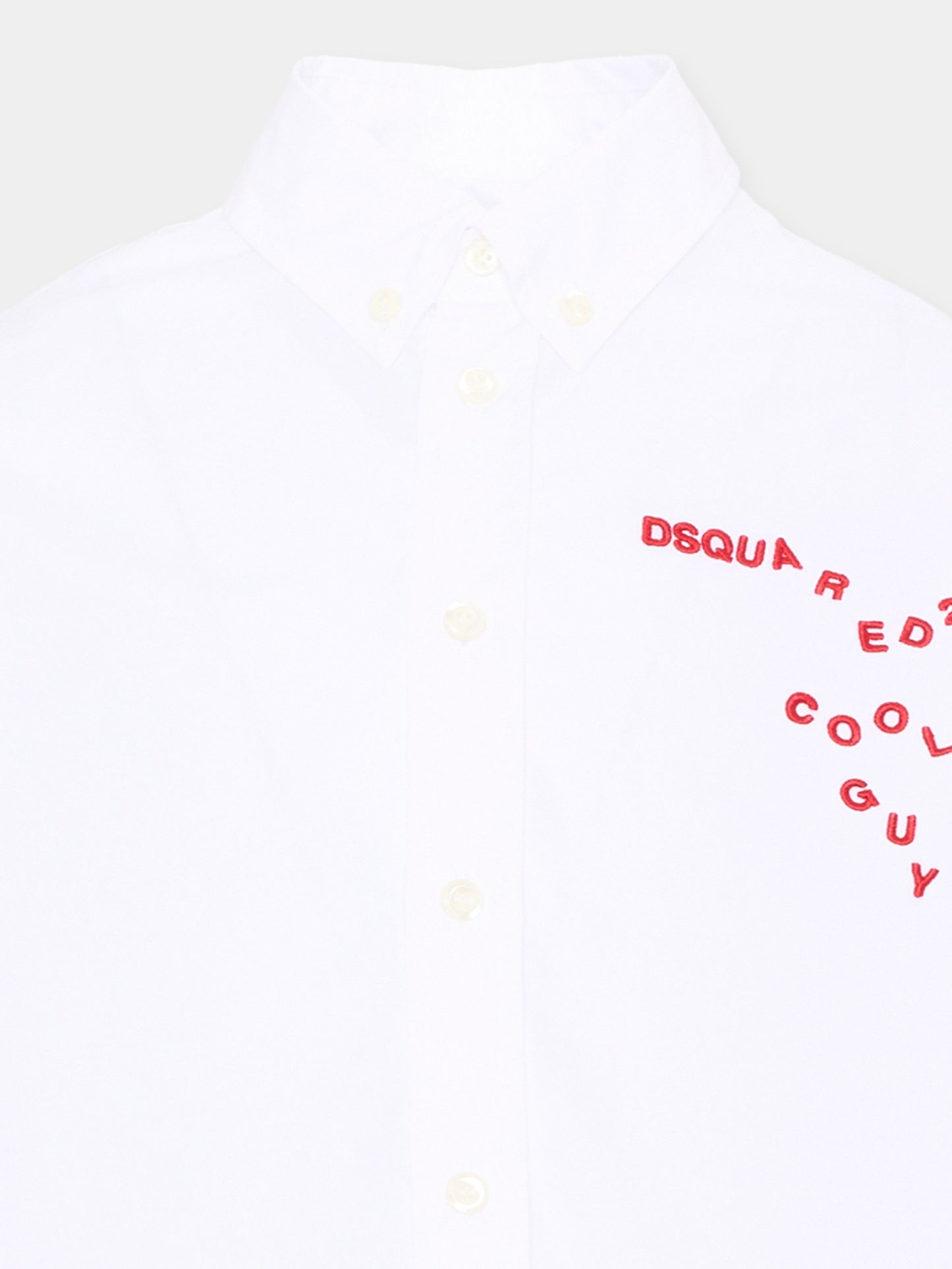 Camicia bianca per bambino con logo,Dsquared2,DQ3403 D0AJ0 DQ100