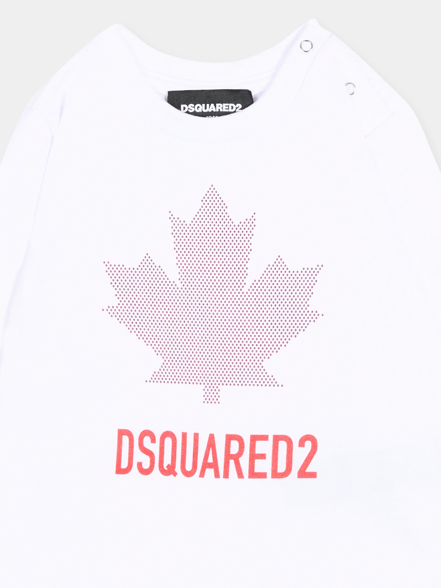 T-Shirt bianca per neonati con logo,Dsquared2,DQ3502 D0AJ5 DQ100
