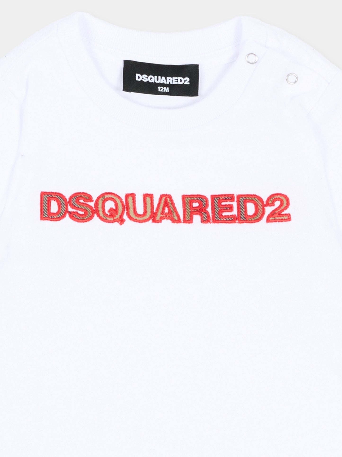 T-shirt a manica corta bianca per neonati logo,Dsquared2,DQ3509 D0AJ1 DQ100