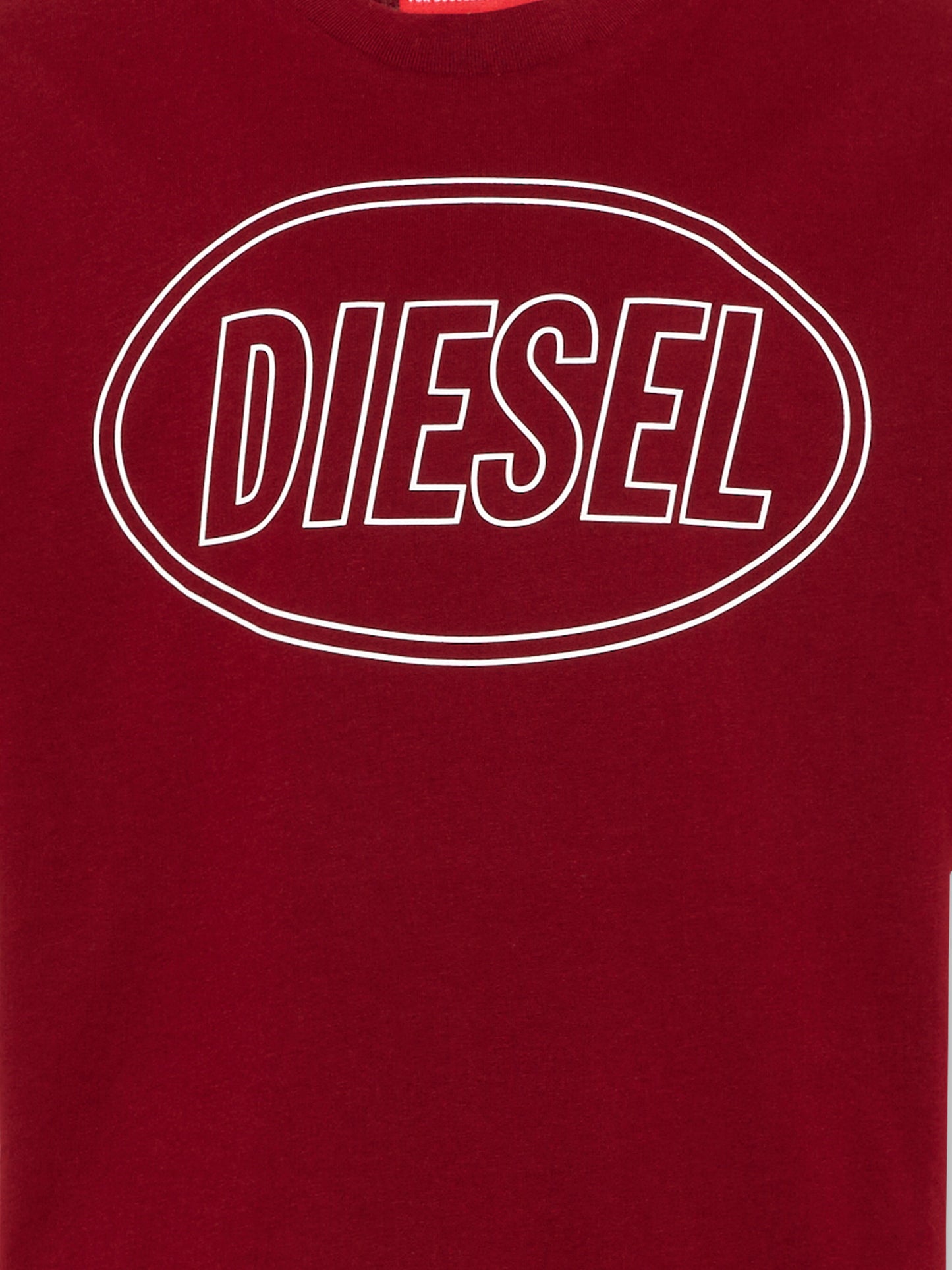 T-Shirt bordeaux per bambini con logo,Diesel,J02582 0GRAI K440