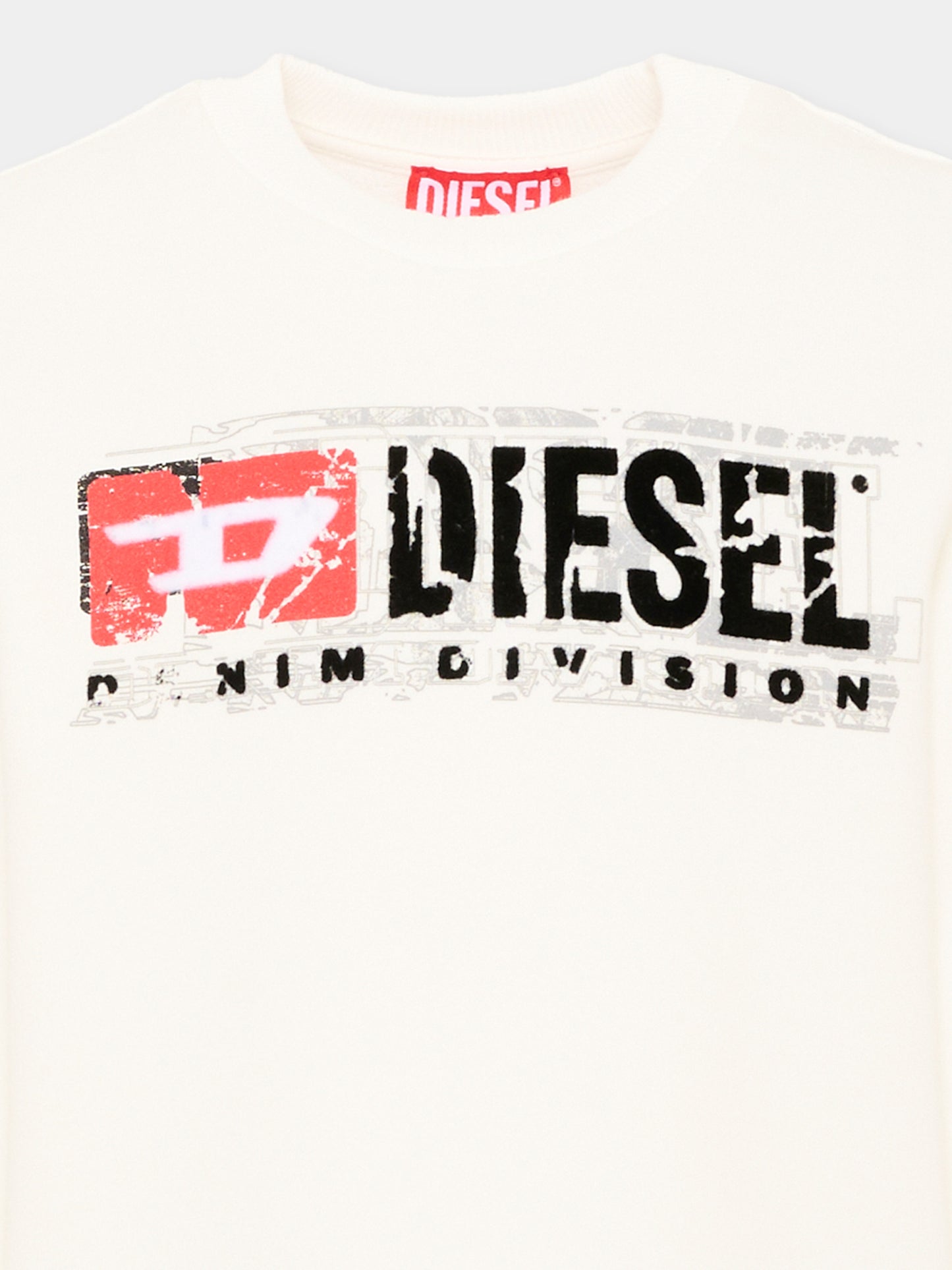 Felpa avorio per bambino con logo,Diesel,J02973 KYAVF K141