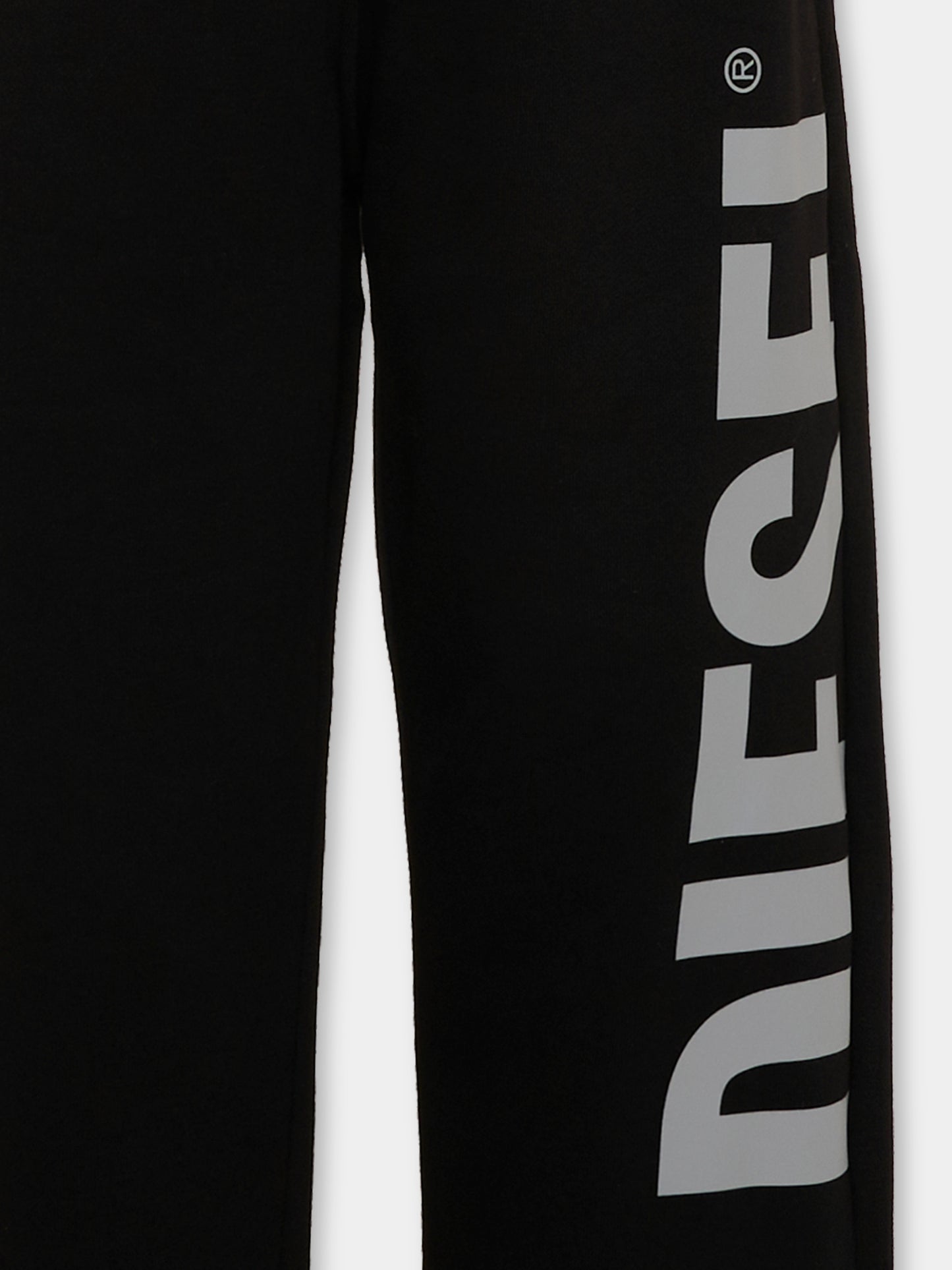 Pantalone sportivo nero per bambino con logo,Diesel,J03031 KYAZ3 K900