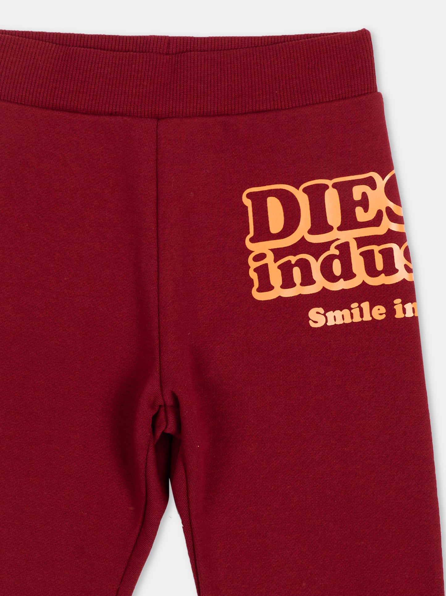 Pantaloni sportivi bordeaux per neonati con logo,Diesel,K00843 KYAVF K440