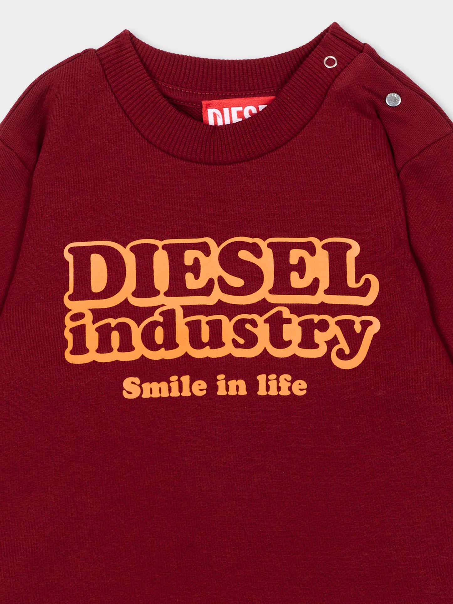 Felpa bordeaux per neonati con logo,Diesel,K00852 KYAVF K440