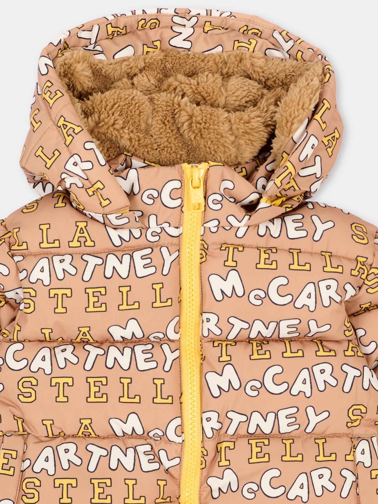 Piumino beige per neonato con logo,Stella Mccartney Kids,TZ2347 Z4068 362MC