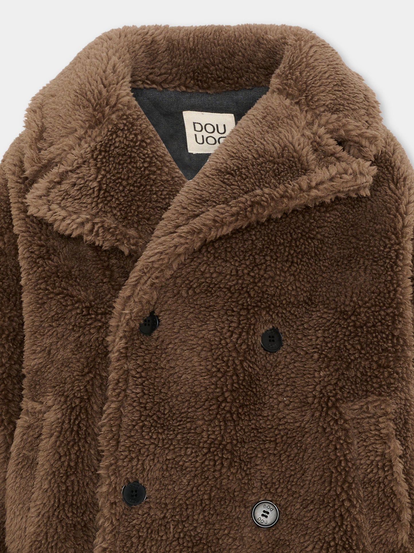 Ecopelliccia marrone per bambina,Douuod Kids,DZ2P40 Z3949 347