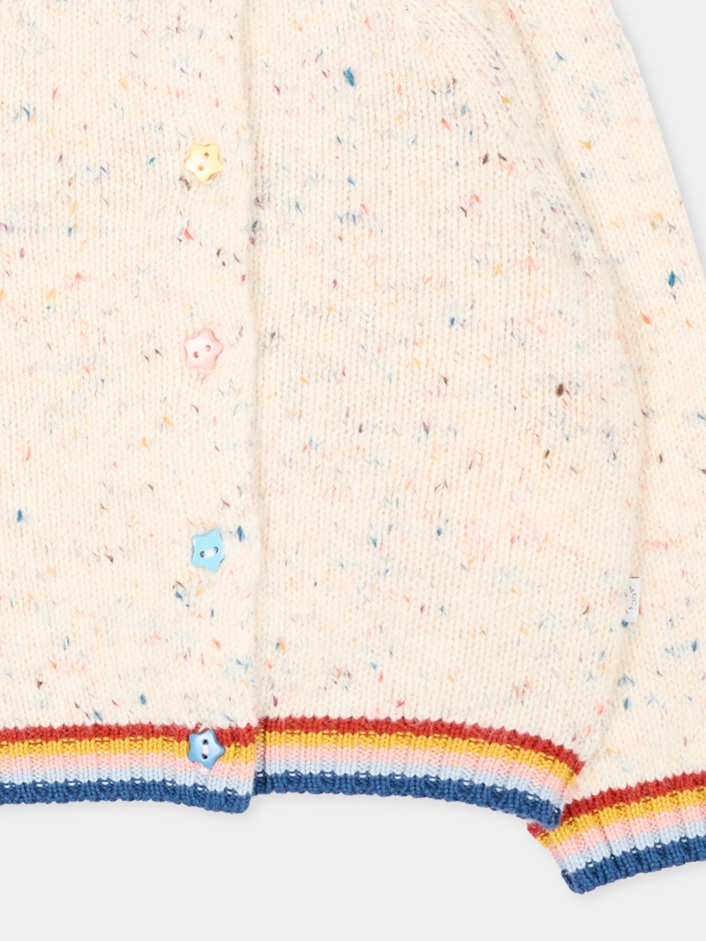 Cardigan avorio per neonata con righe,Stella Mccartney Kids,TZ9000 Z3896 101