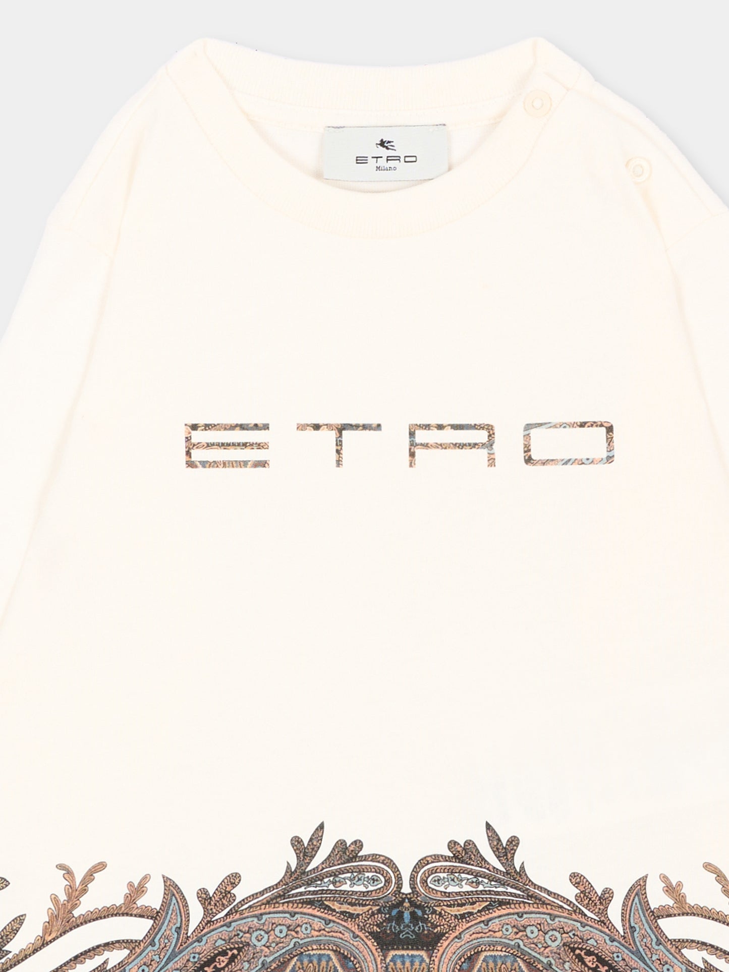 T-Shirt a manica lunga avorio per neonato,Etro,GZ8320 Z3672 102