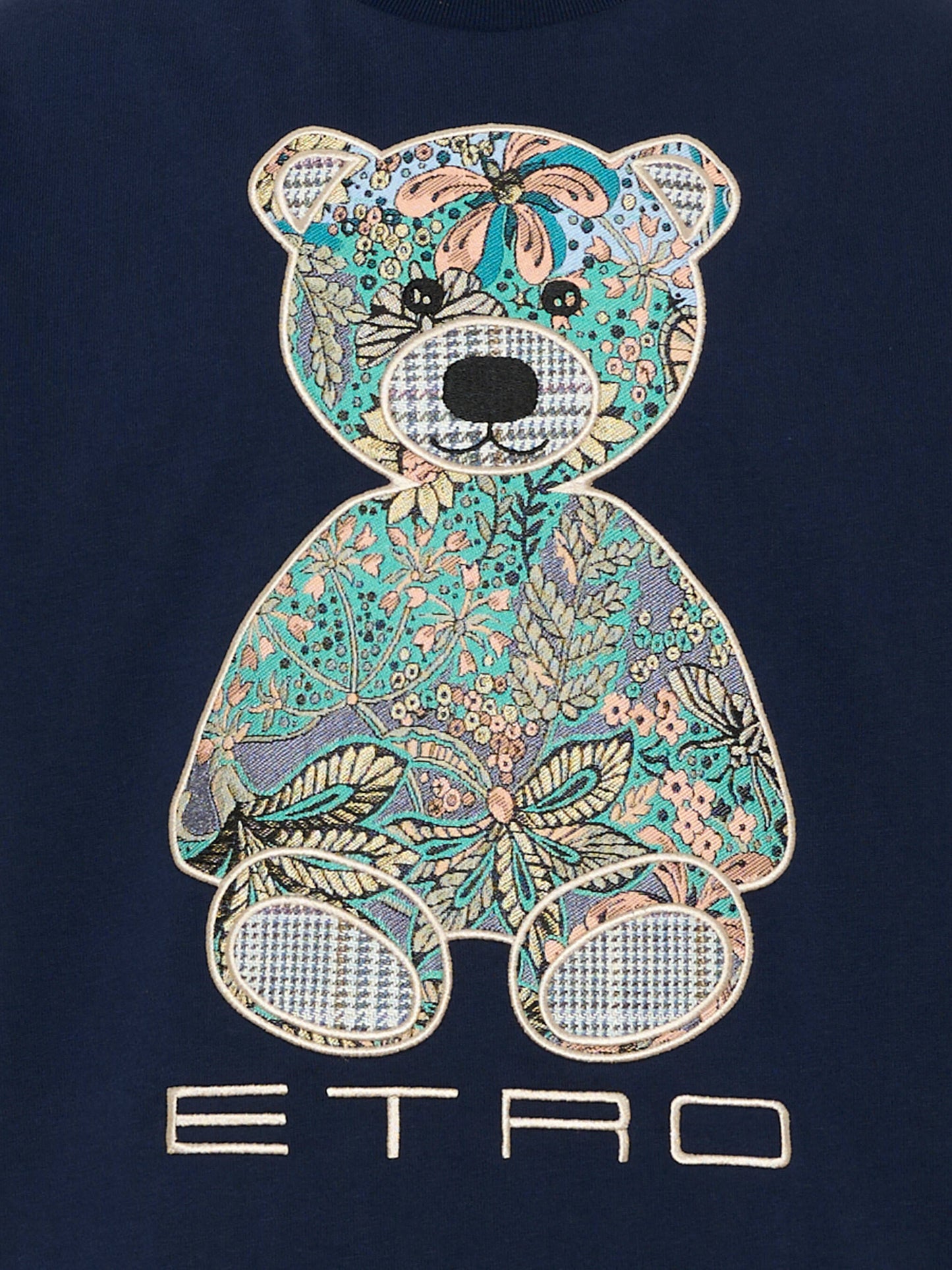 T-Shirt blu per bambino con orsetto,Etro,GZ8P31 Z3672 617