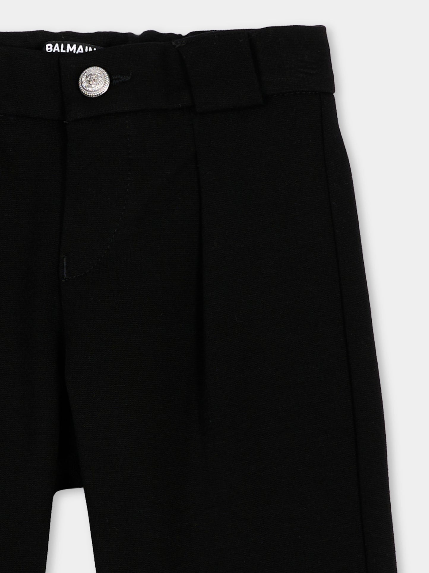 Pantaloni eleganti nero per neonato,Balmain Kids,BY6710 J0371 930AG