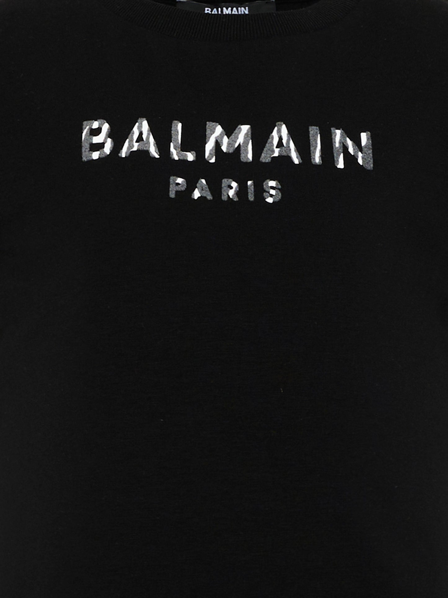 T-Shirt nera per bambina con logo,Balmain Kids,BZ8A81 Z3277 930BC