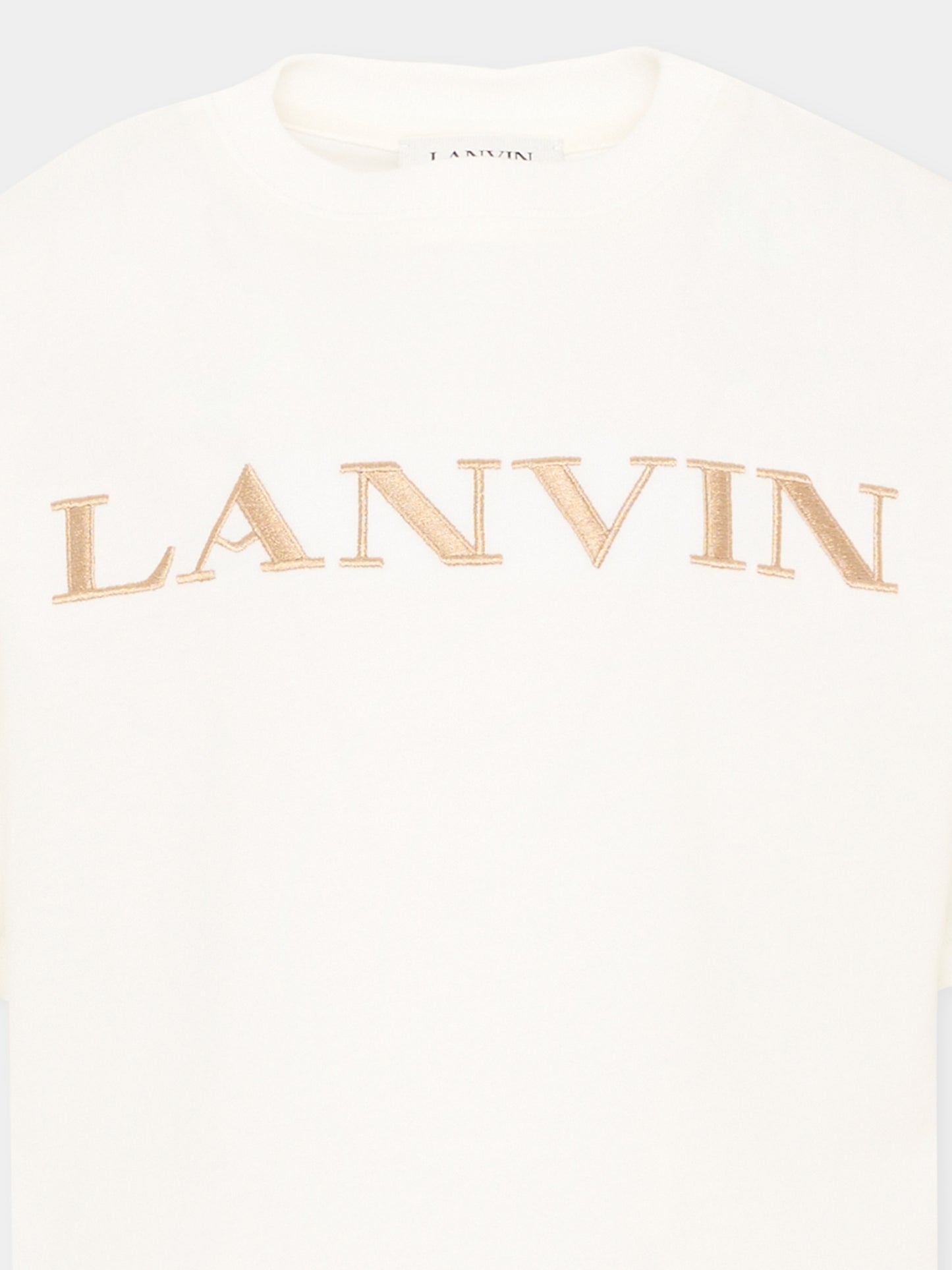 T-Shirt avorio per bambini con logo,Lanvin Petite,N30426 117