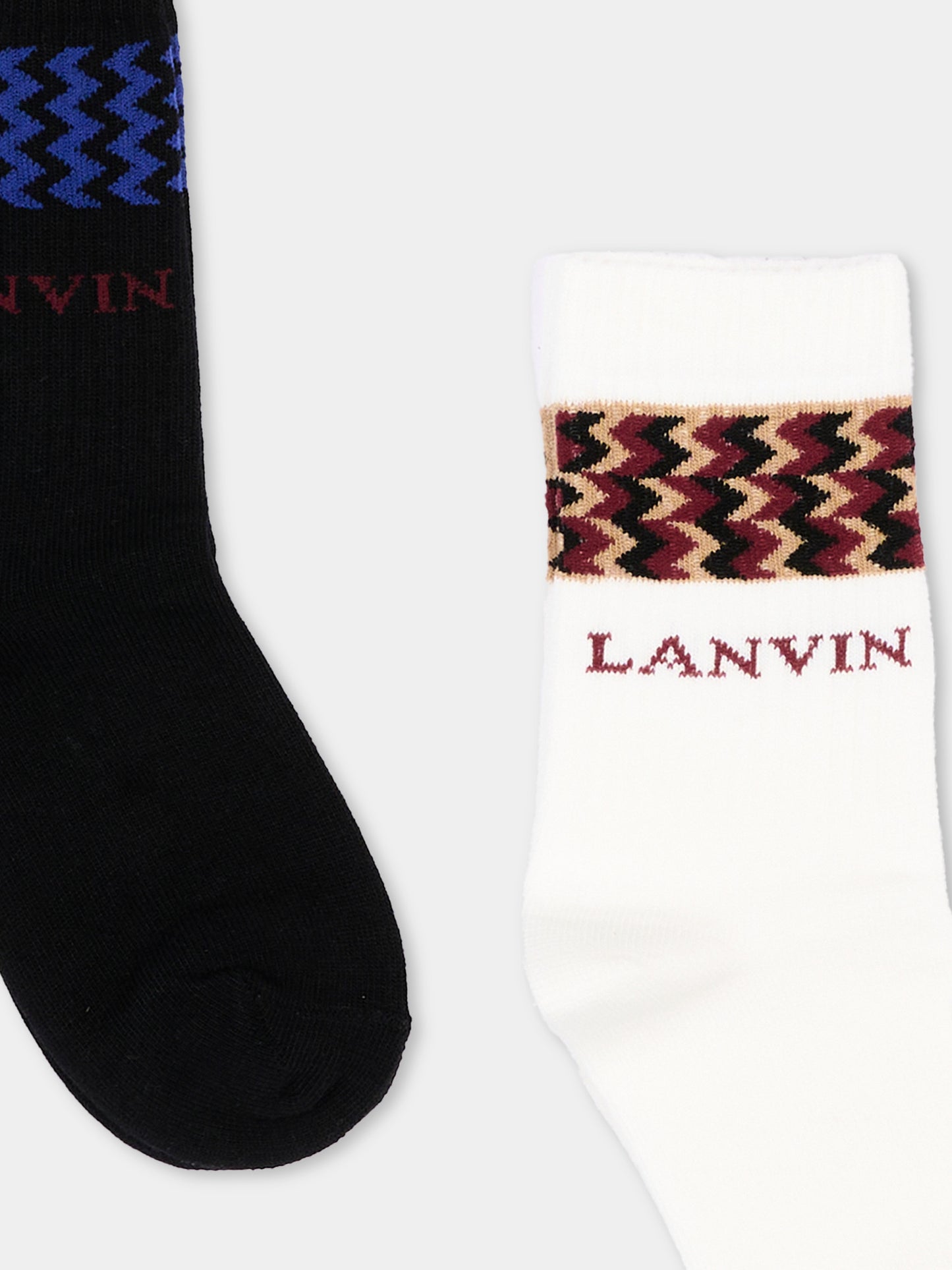 Calza spugna multicolor per bambino con logo,Lanvin Petite,N30454 N70