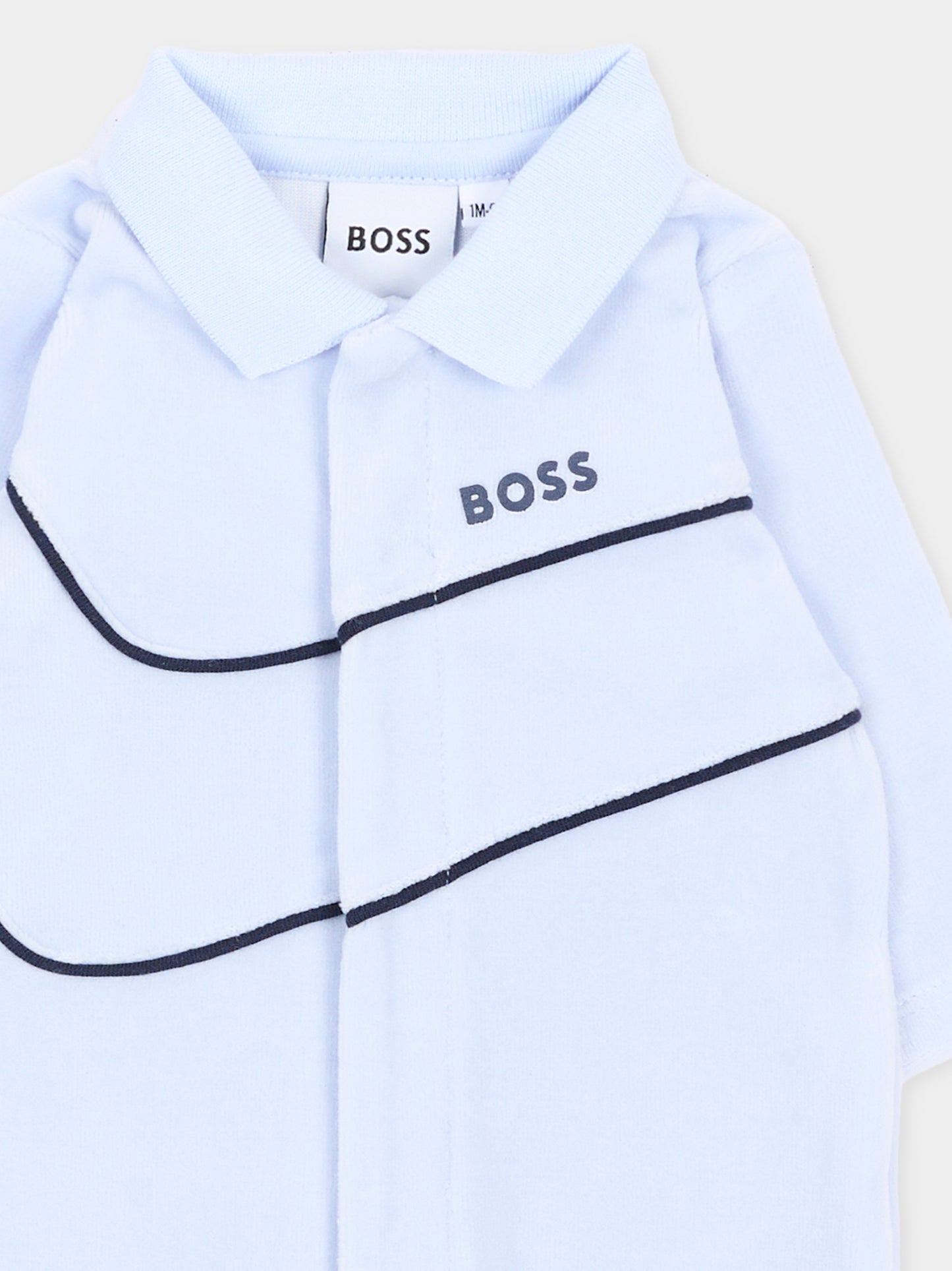 Tutina celeste per neonato con logo,Boss,J53288 771