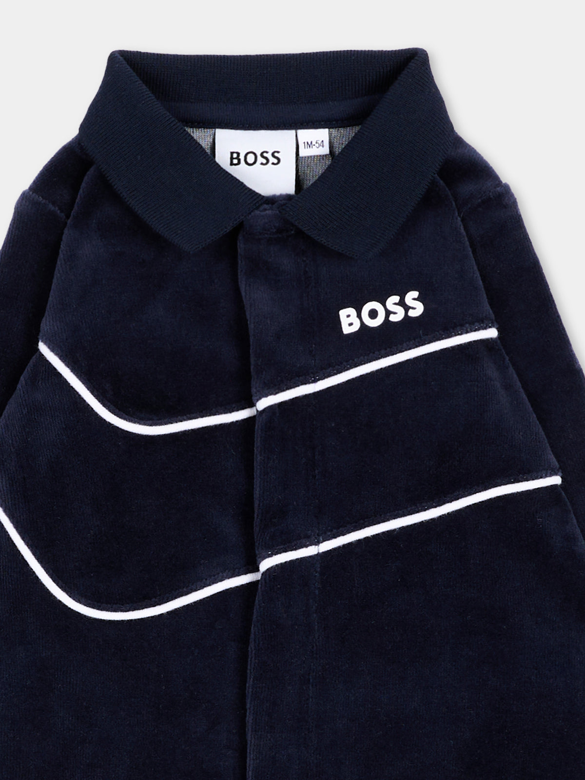 Tutina blu per neonato con logo,Boss,J53288 849