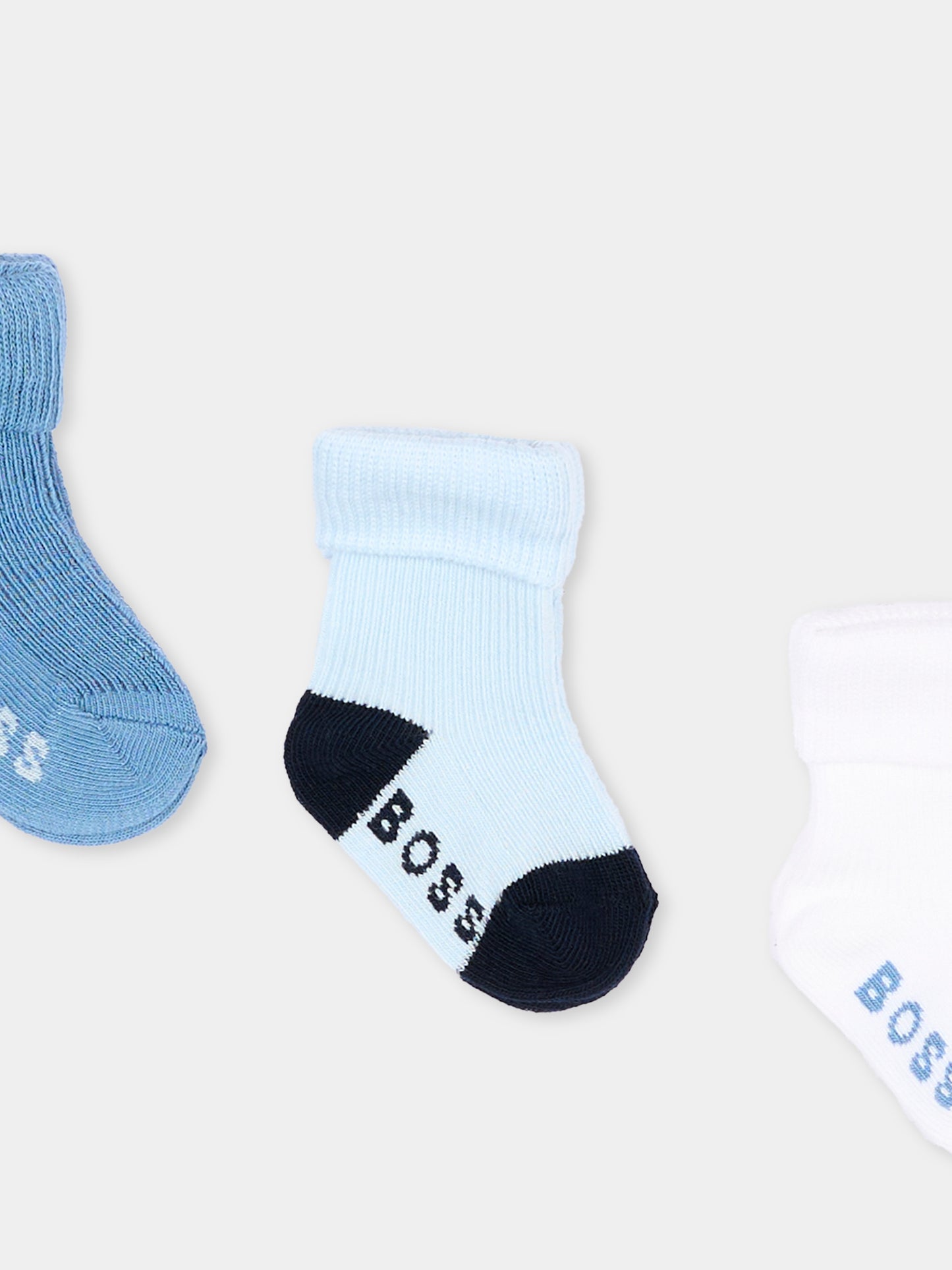 Calzini multicolor per neonato con logo,Boss,J53568 81N