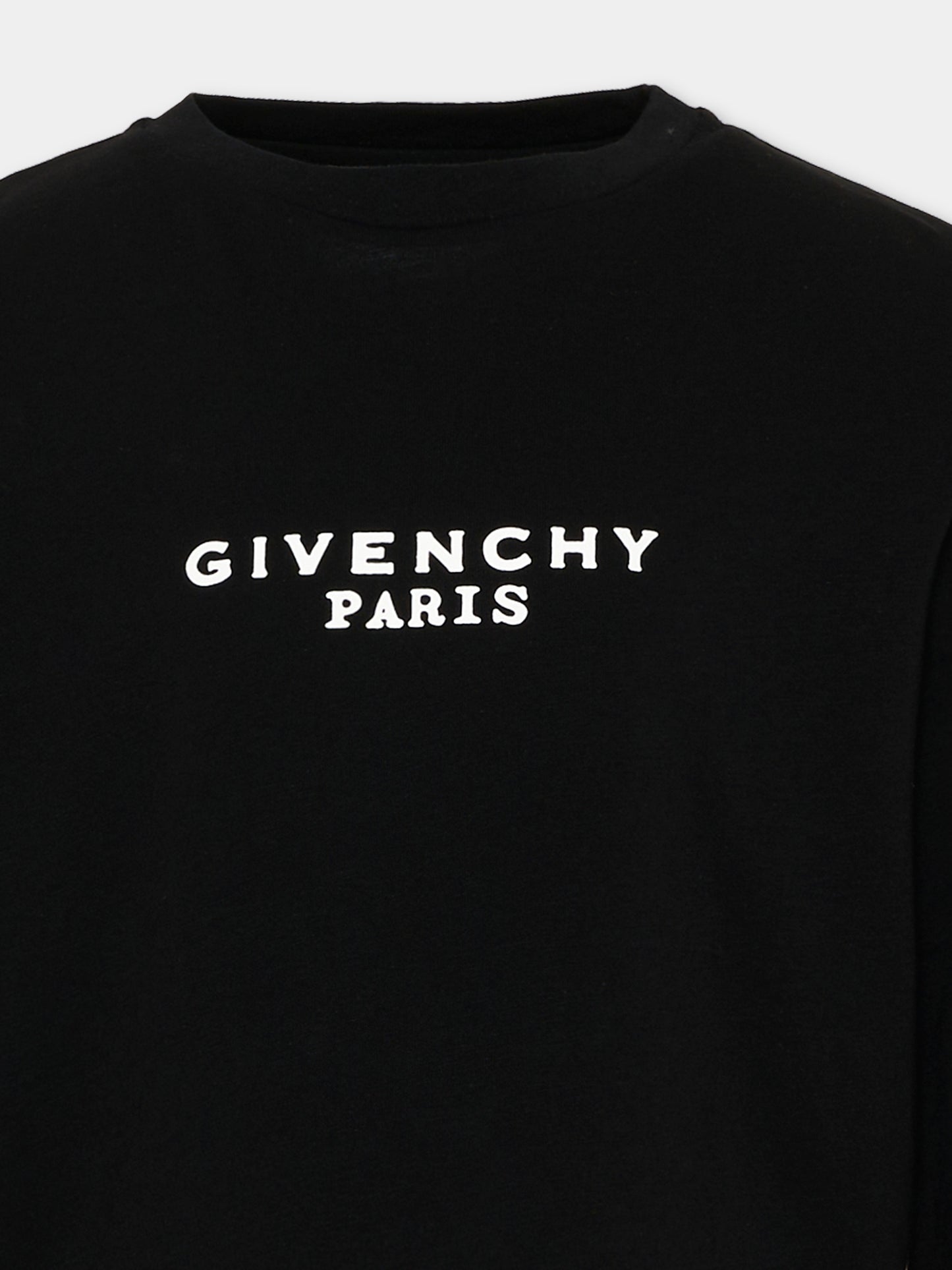 T-Shirt nera per bambina con logo,Givenchy Kids,H31321 09B