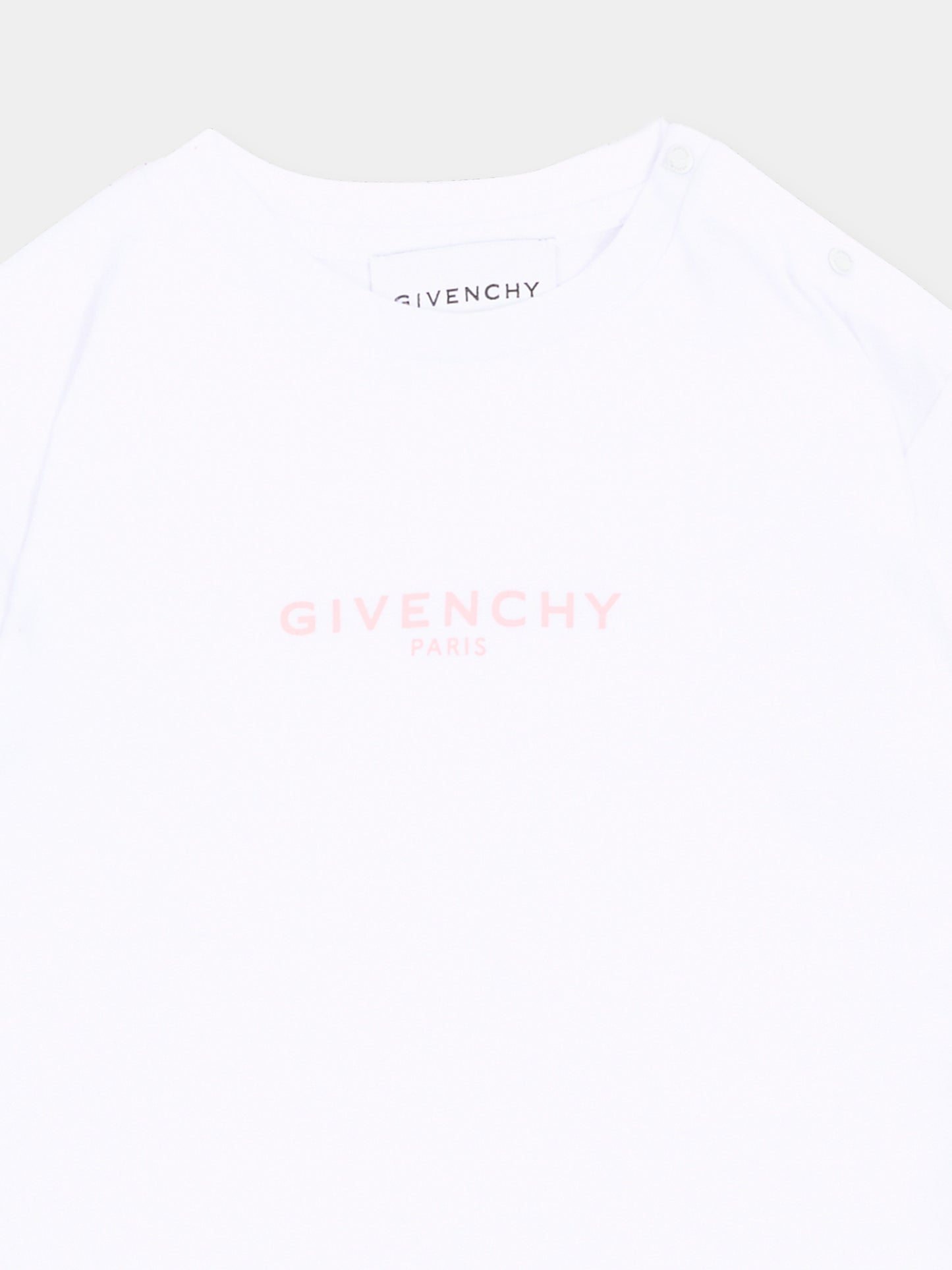 T-Shirt bianca per neonata con logo,Givenchy Kids,H31379 10P