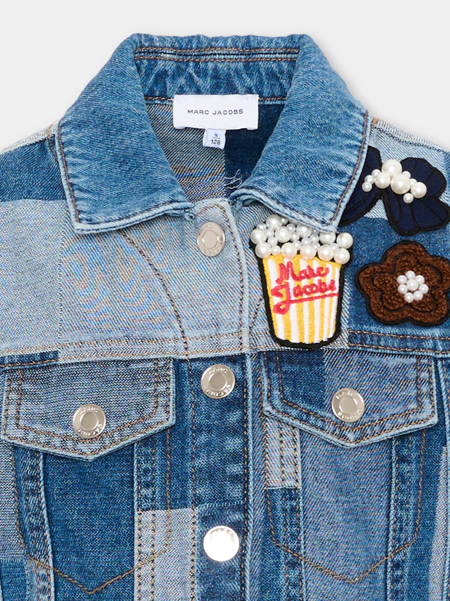 Vestito denim per bambina con patch,Marc Jacobs,W60977 Z10